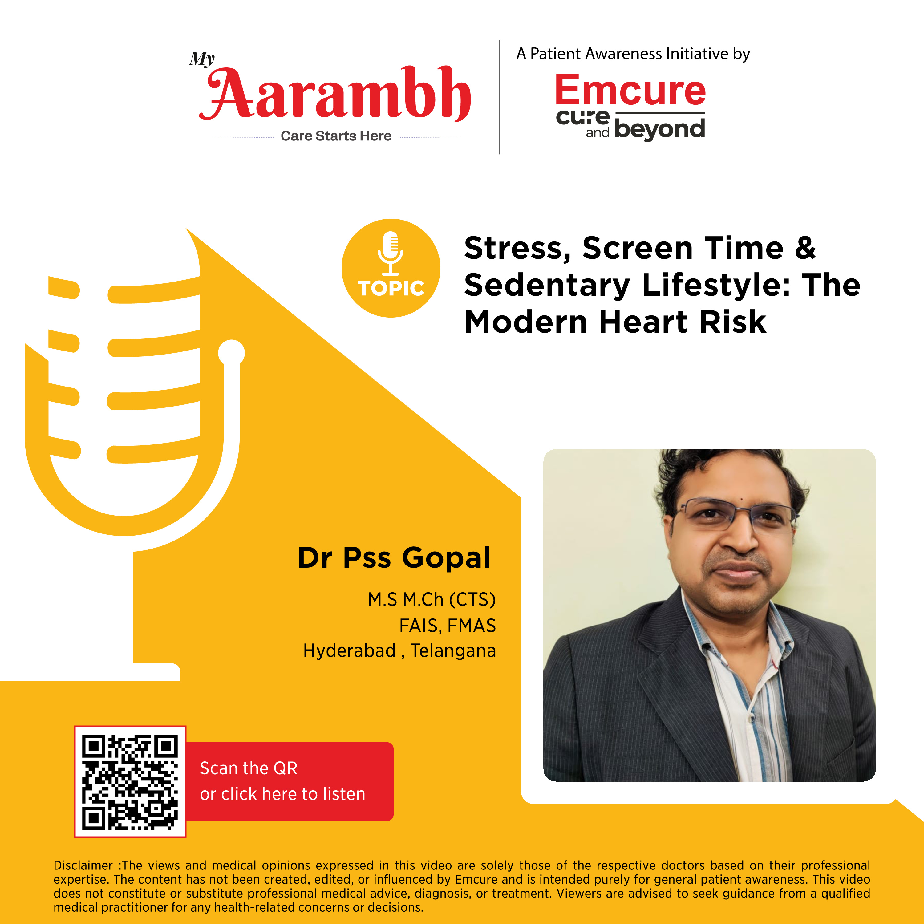 Stress, Screen Time & Sedentary Lifestyle: The Modern Heart Risk || Dr. PSS Gopal episode artwork
