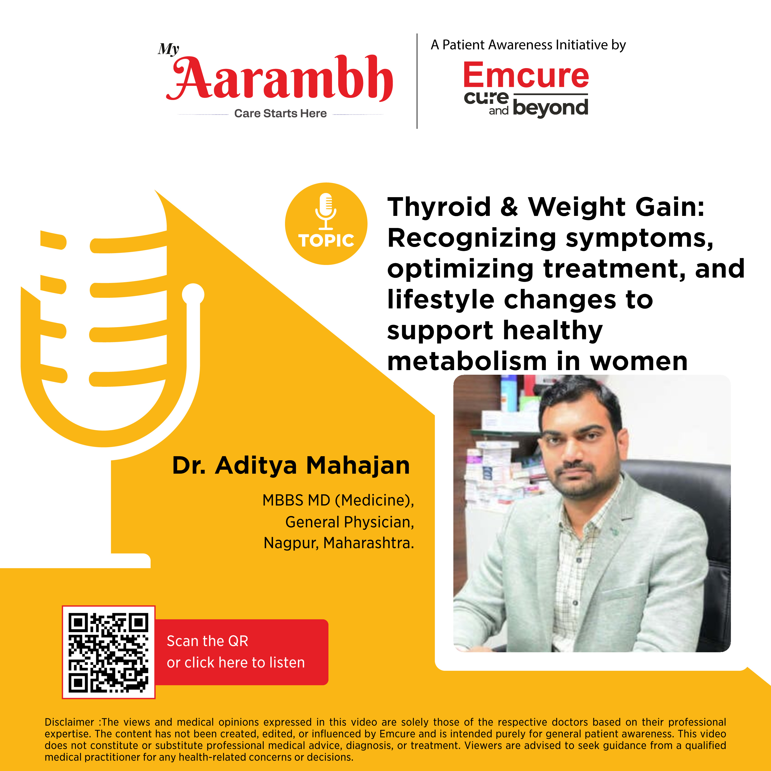 Thyroid & Weight Gain: Recognizing symptoms, optimizing treatment, and lifestyle changes to support healthy metabolism in women || Dr. Aditya Mahajan episode artwork