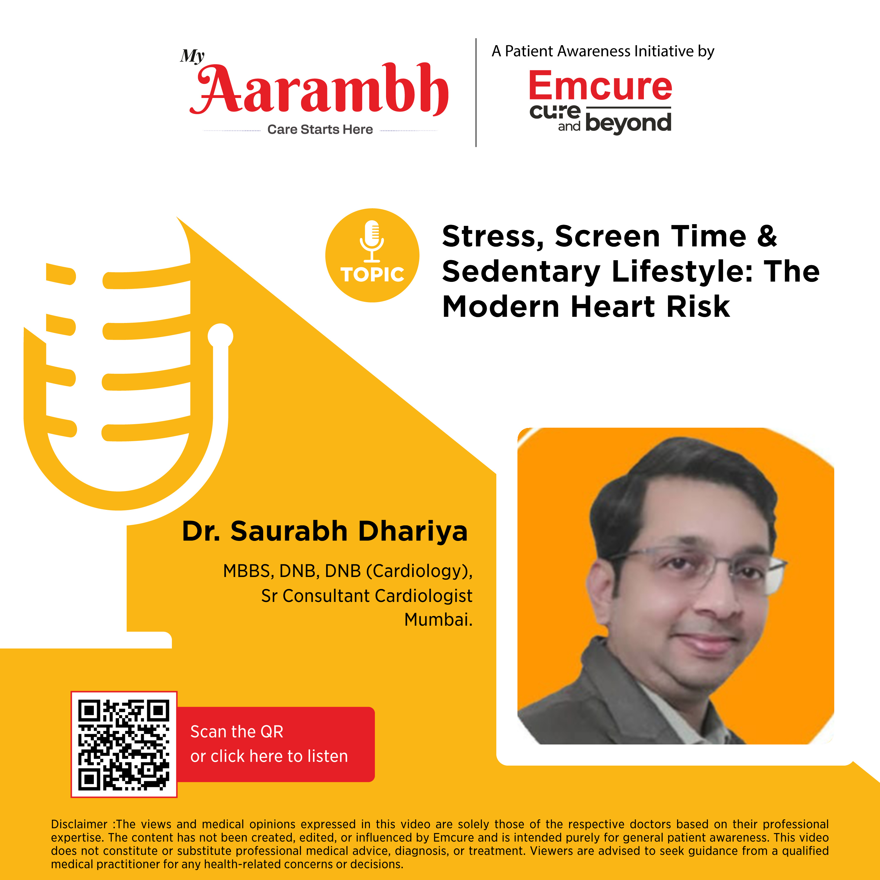 Stress, Screen Time & Sedentary Lifestyle: The Modern Heart Risk || Dr. Saurabh Dhariya	 episode artwork