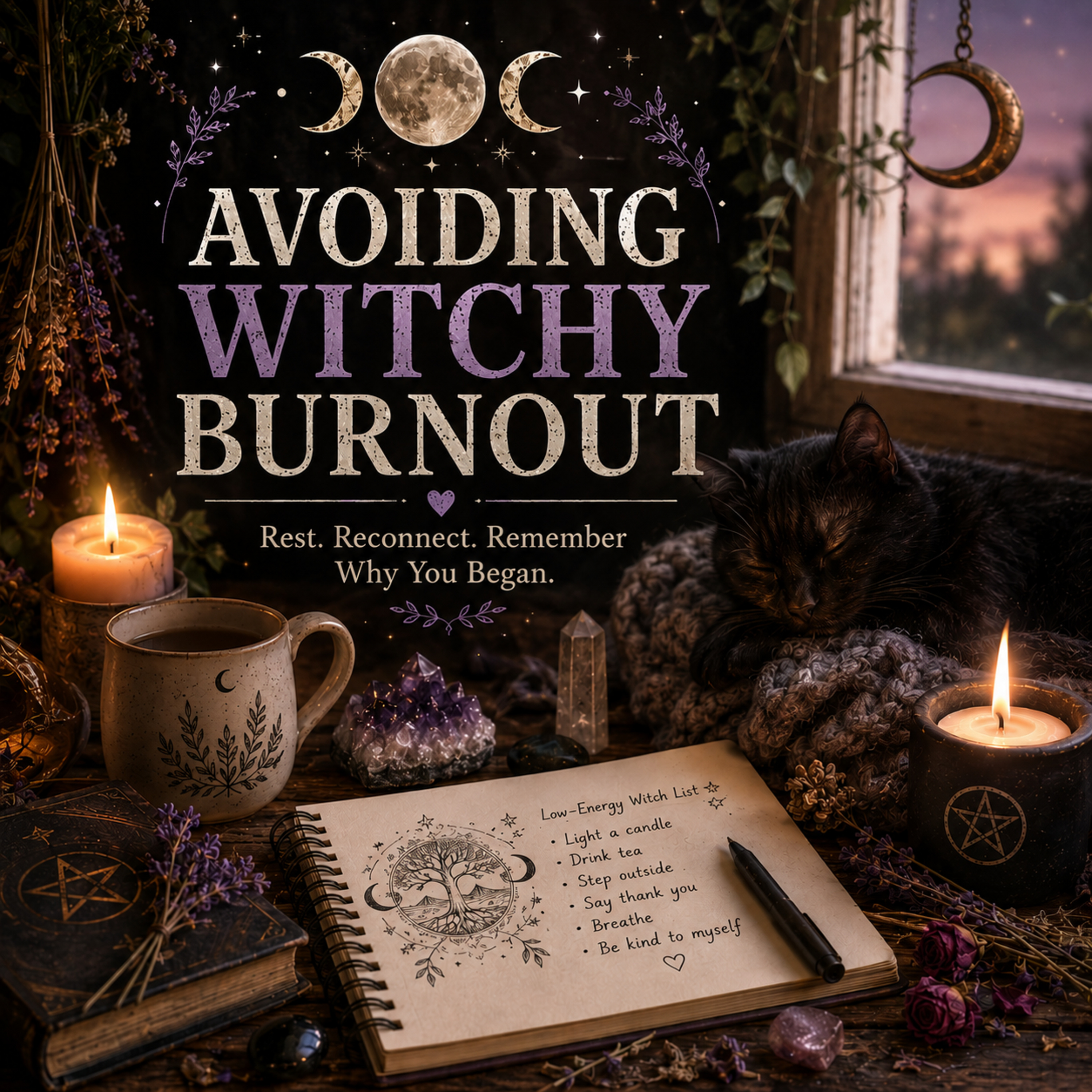 Episode 10 - Avoiding Witchy Burnout - In which we discuss how to know if you have burnout, how to avoid witchy burnout, and recommendations and resources for recovering from or overcoming burnout. episode artwork