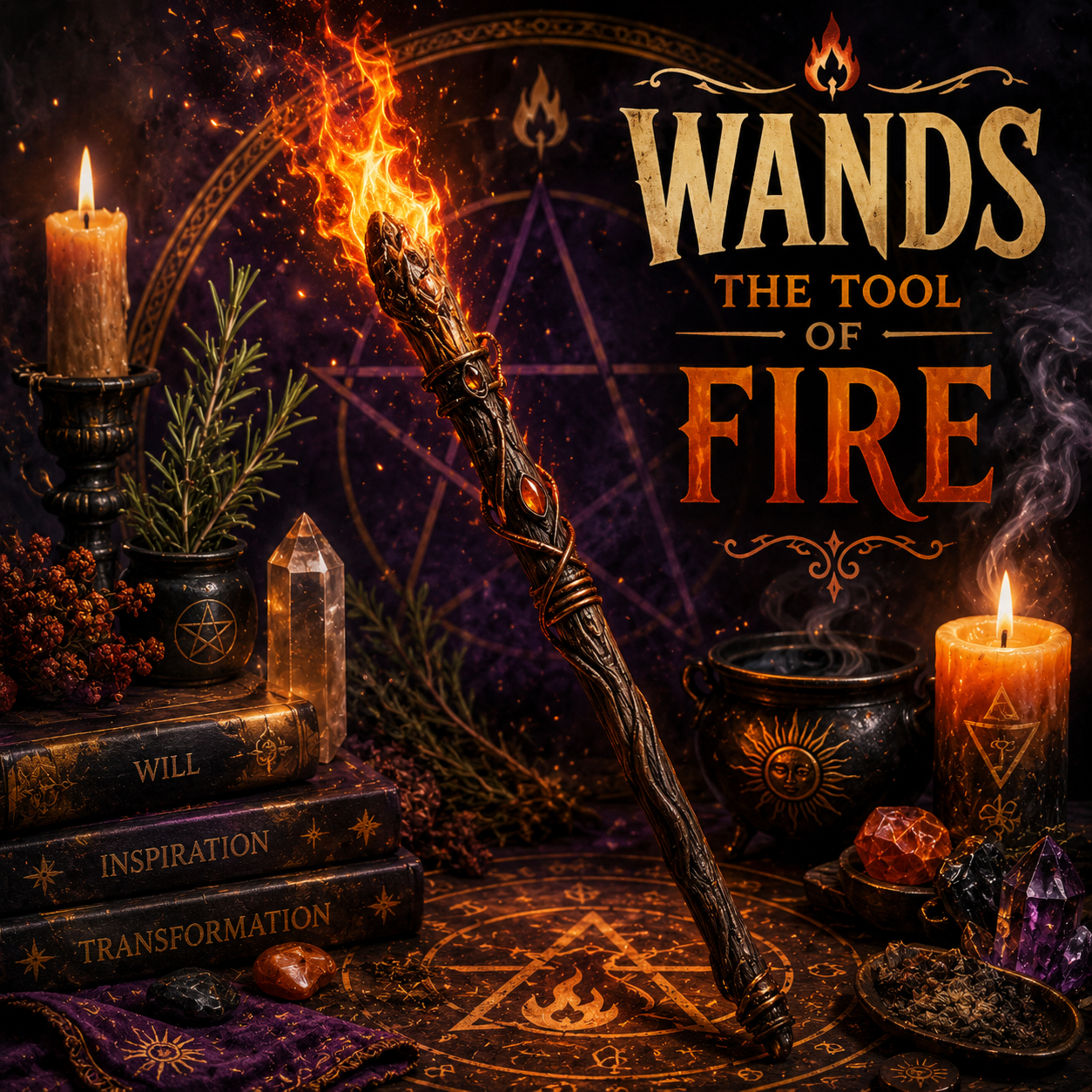 Episode 12 - Magickal Tools Ep. 2 - The Tool of Fire and Will - In which we discuss the history, use, and construction of wands, along with segues into movies and the animals in Wednesday's yard. episode artwork