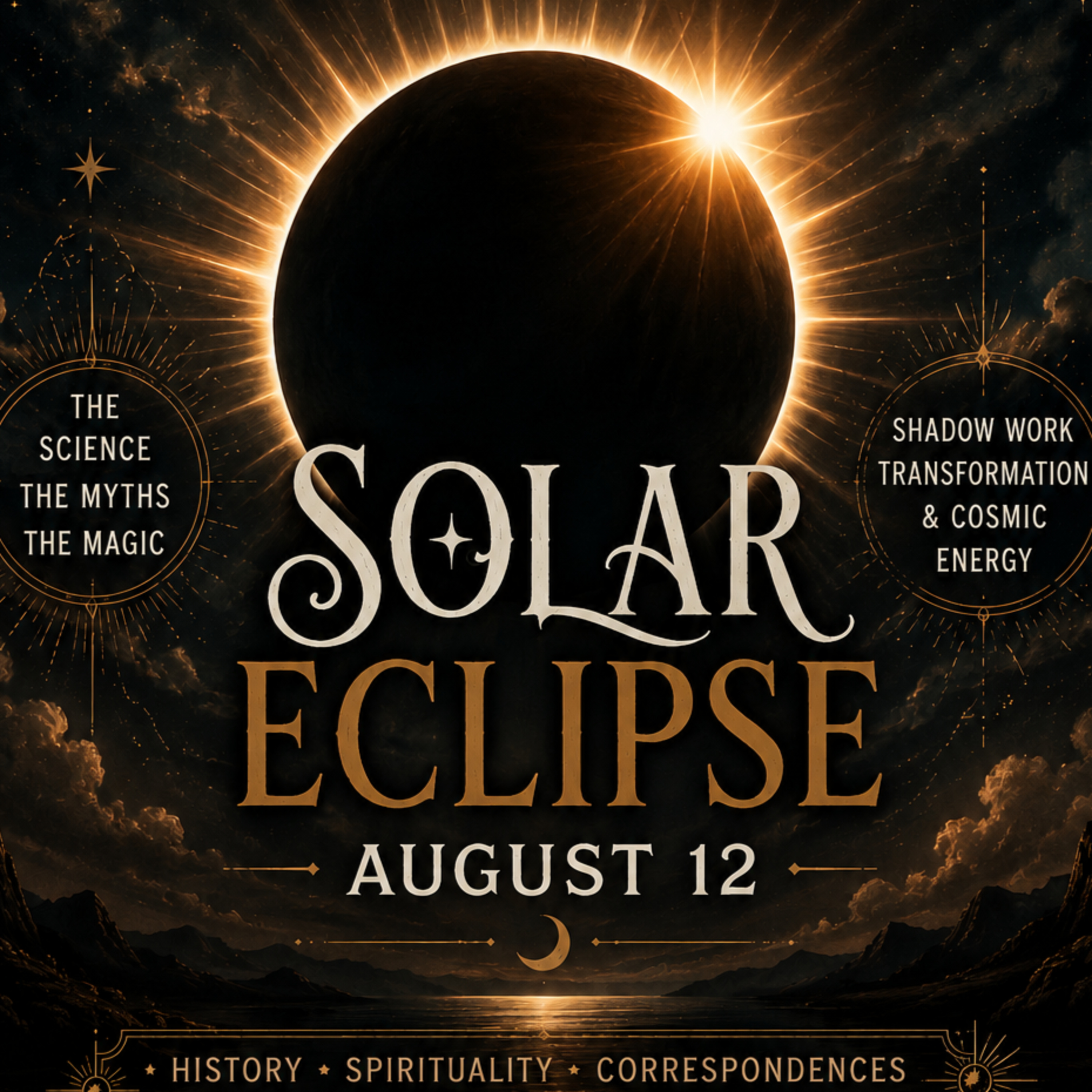 Episode 13 - August 12 Solar Eclipse - In which we discuss the upcoming total solar eclipse as well as our experience at Mystic South 2026 episode artwork