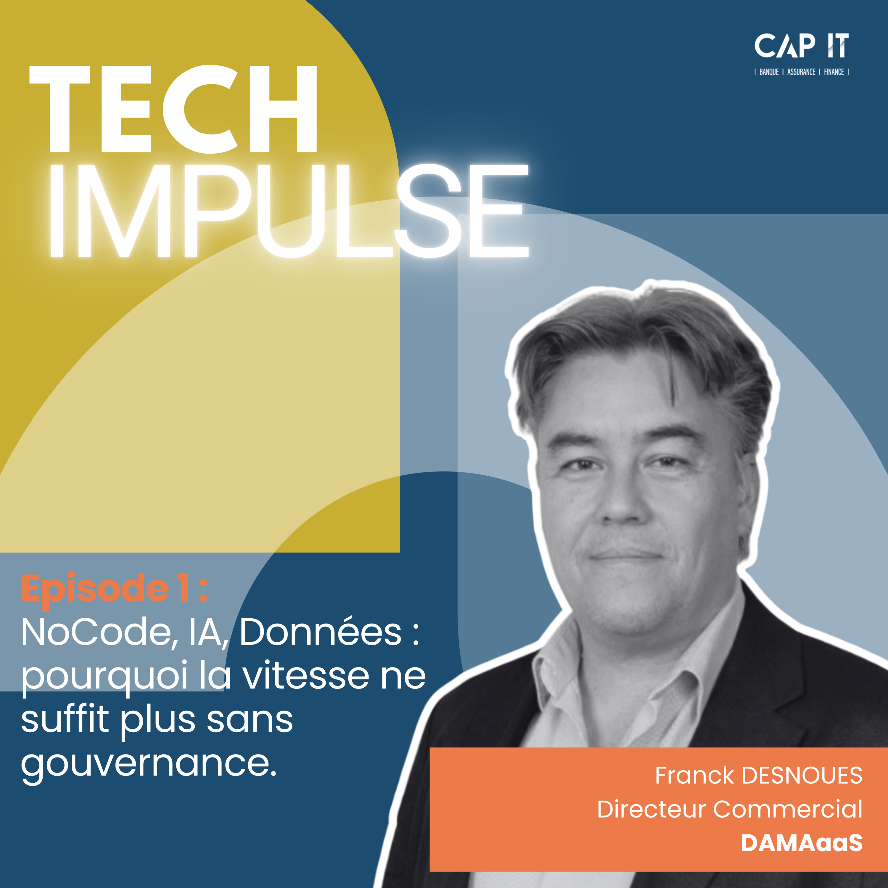 NoCode, IA, Données : pourquoi la vitesse ne suffit plus sans gouvernance ? avec Franck DESNOUES, Directeur Commercial de DAMAaaS episode artwork