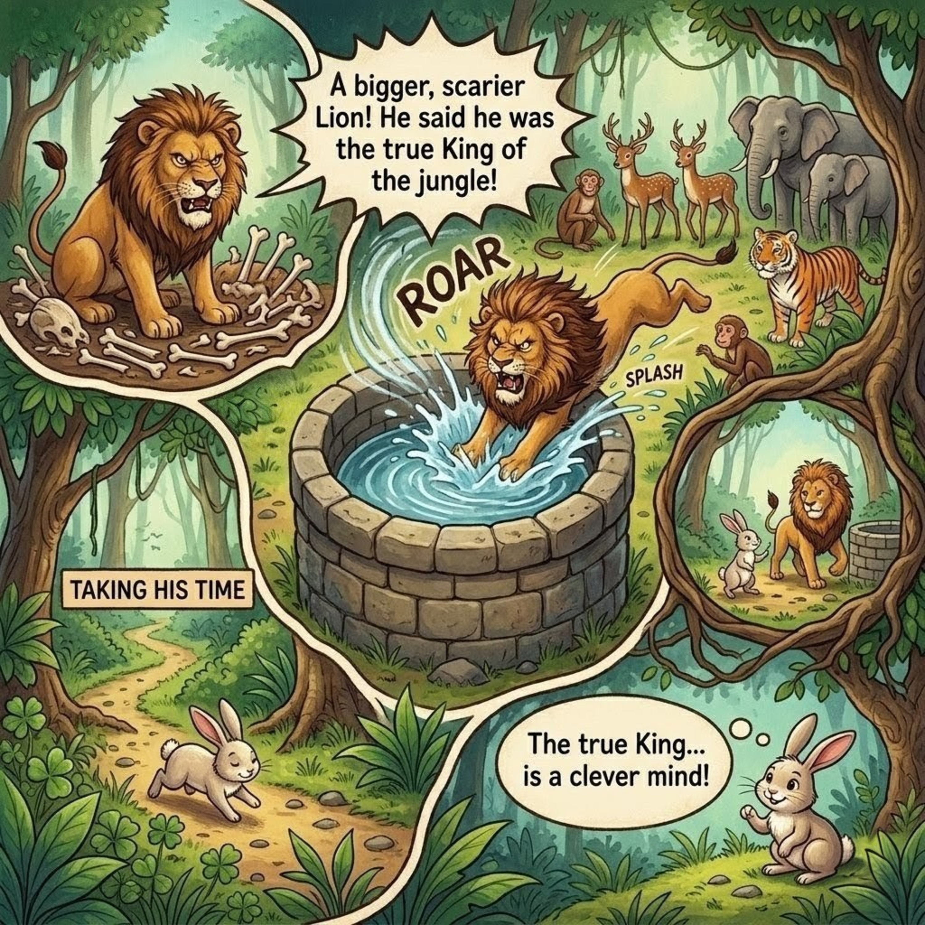 The Lion and the Clever Rabbit | Little Sleepy Tales episode artwork