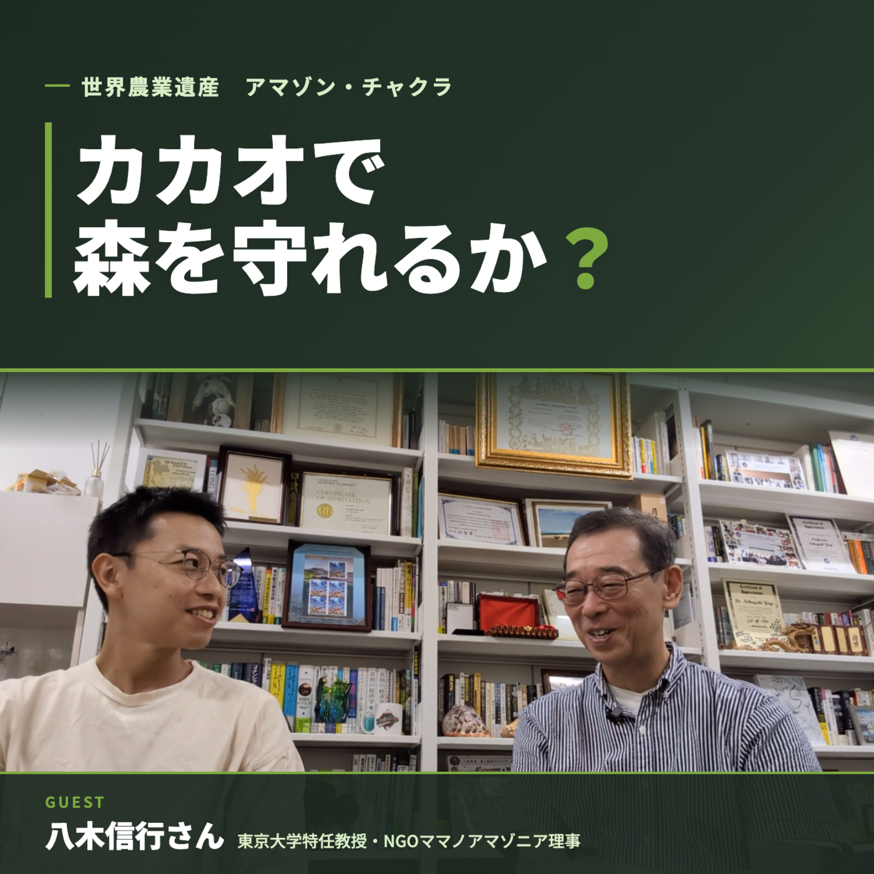 #6【世界農業遺産】カカオで森と暮らしを守る。「アマゾン・チャクラ」とは？？　ゲスト：八木信行さん（東京大学特任教授・NGOママノアマゾニア理事） episode artwork