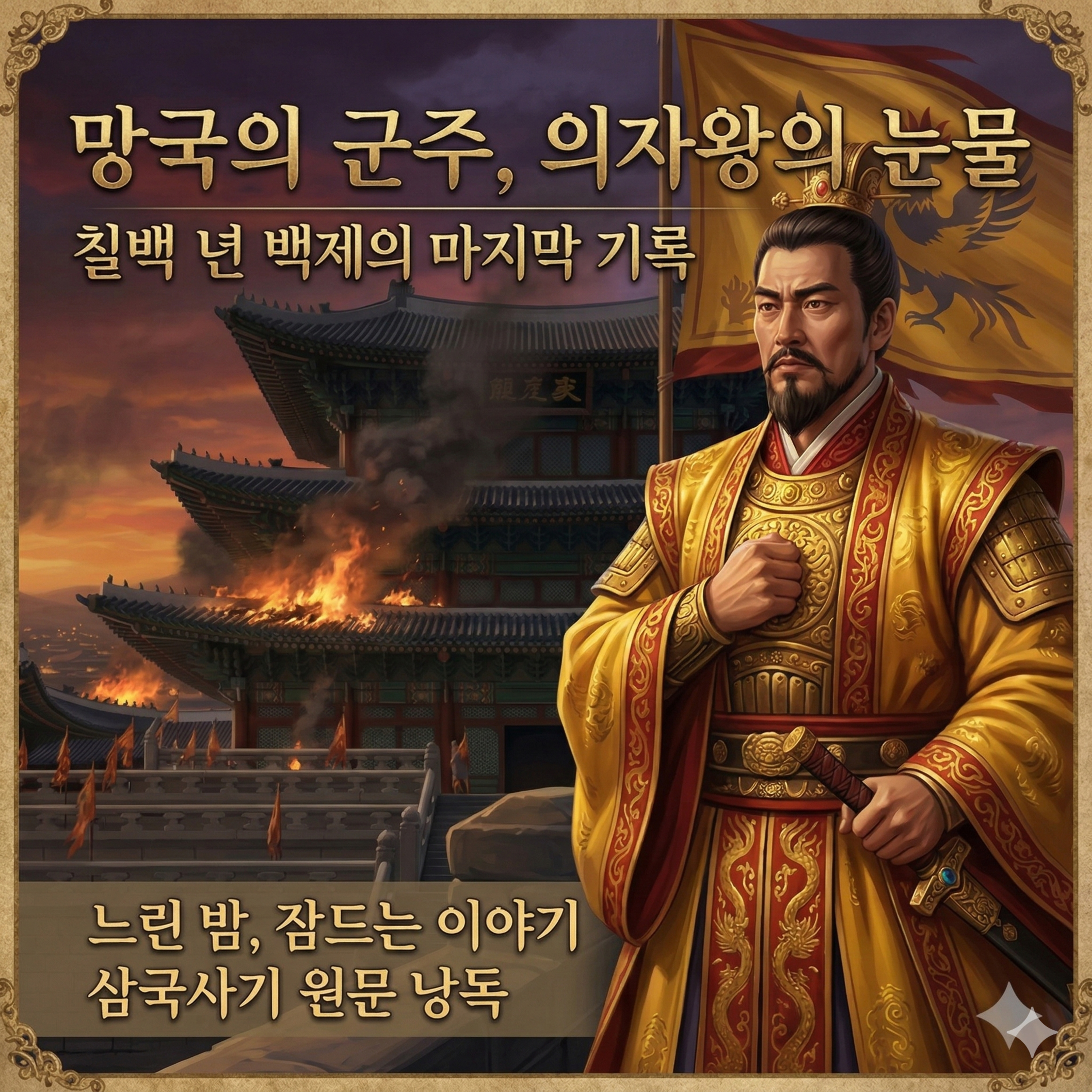 [수면 ASMR] 700년 백제의 비극적인 최후, 망국의 군주 의자왕 🌙 삼국사기 원문 낭독 (의자왕 편) episode artwork