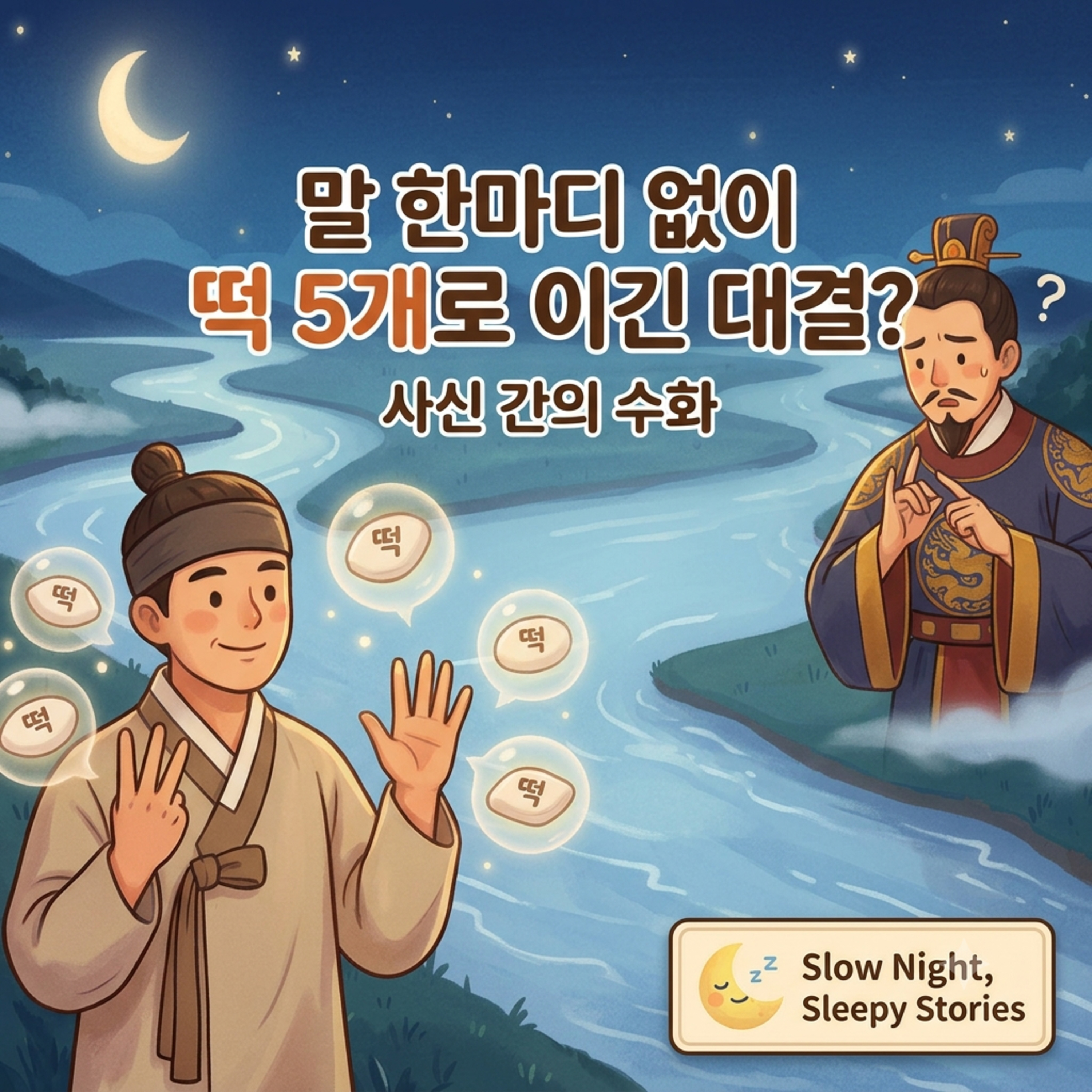 [수요 수면 낭독][한국 설화] 떡 다섯 개로 이긴 지혜 대결, 사신 간의 수화 🍡 편안한 낭독 ASMR episode artwork