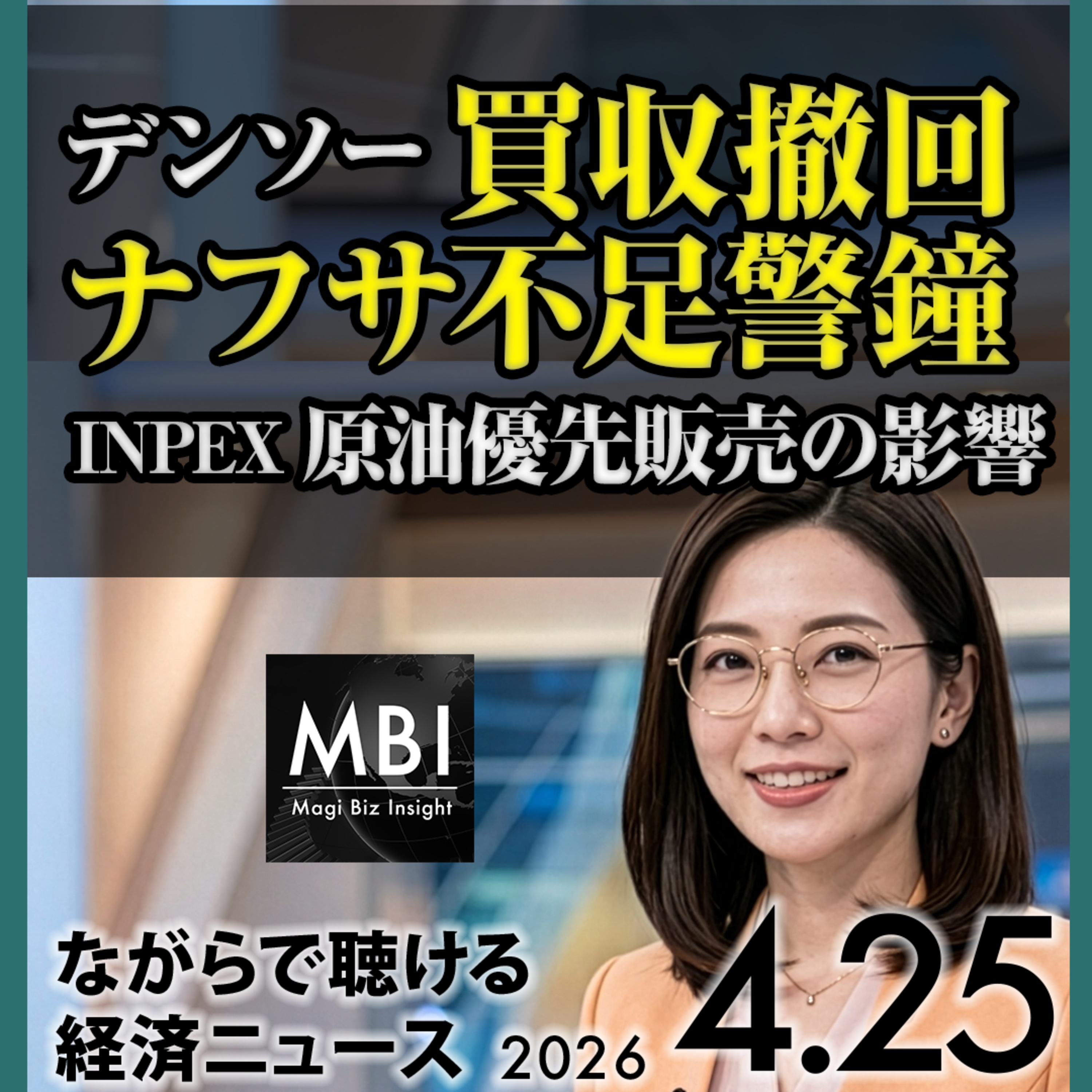 デンソー買収撤回／グーグル400億ドル／パウエル捜査打ち切り／ウィットコフ氏パキスタン／エヌビディア5兆ドル【4/25土】 episode artwork