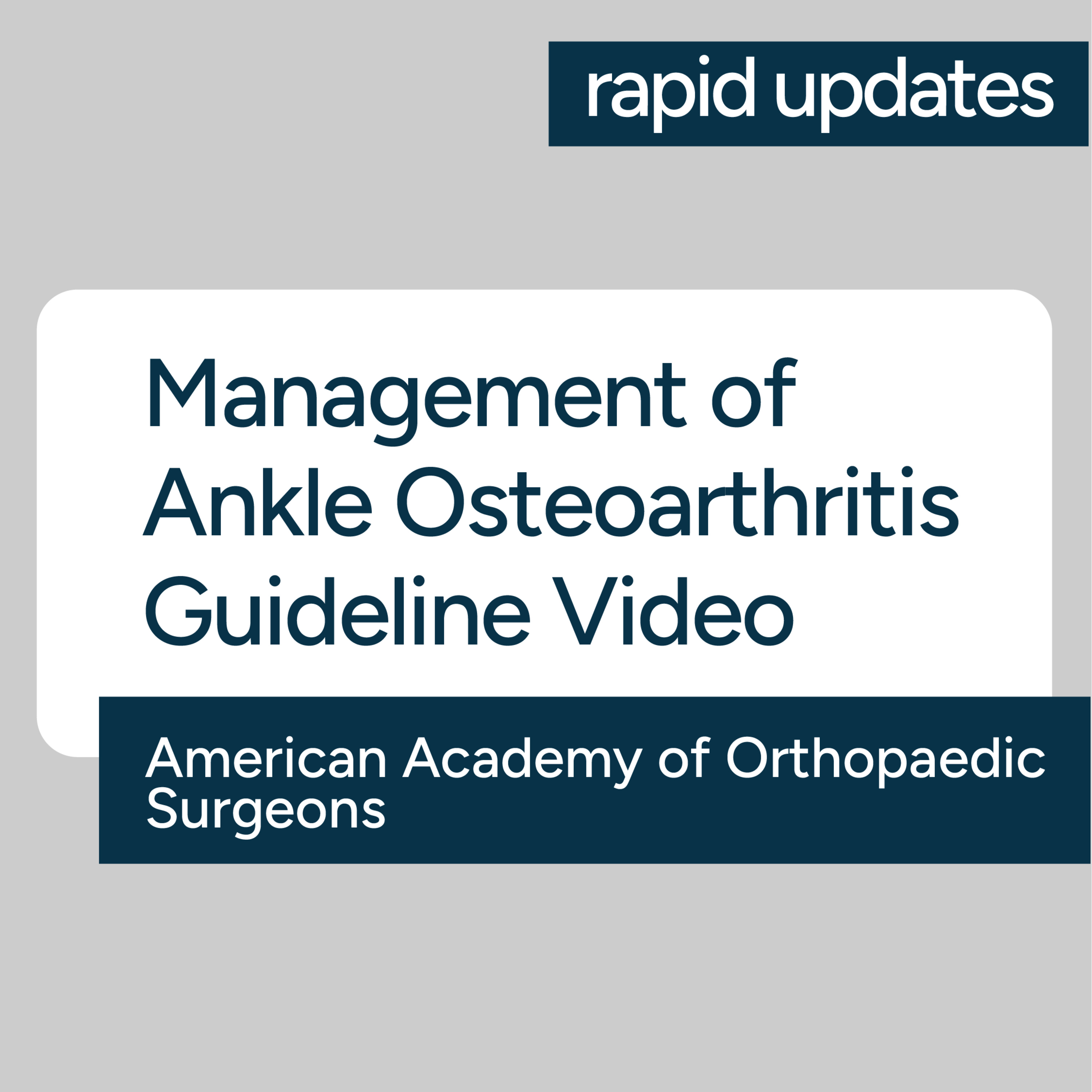 AAOS Management of Ankle Osteoarthritis 2026 Guideline - Key ...