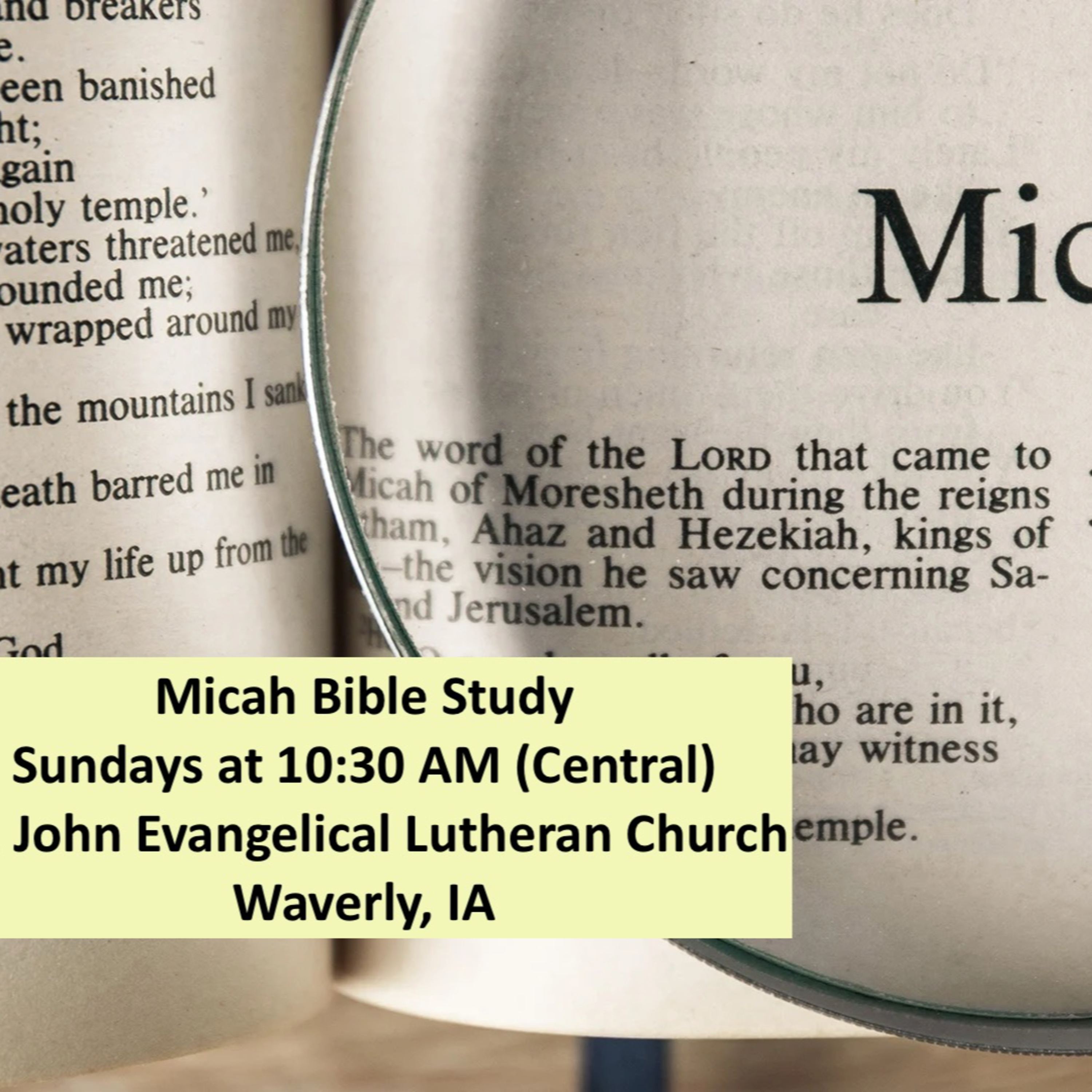 Micah Bible Study - Session 4 - Sun. 10:30 AM (Central) - St. John Ev. Lutheran Church - Waverly, IA episode artwork