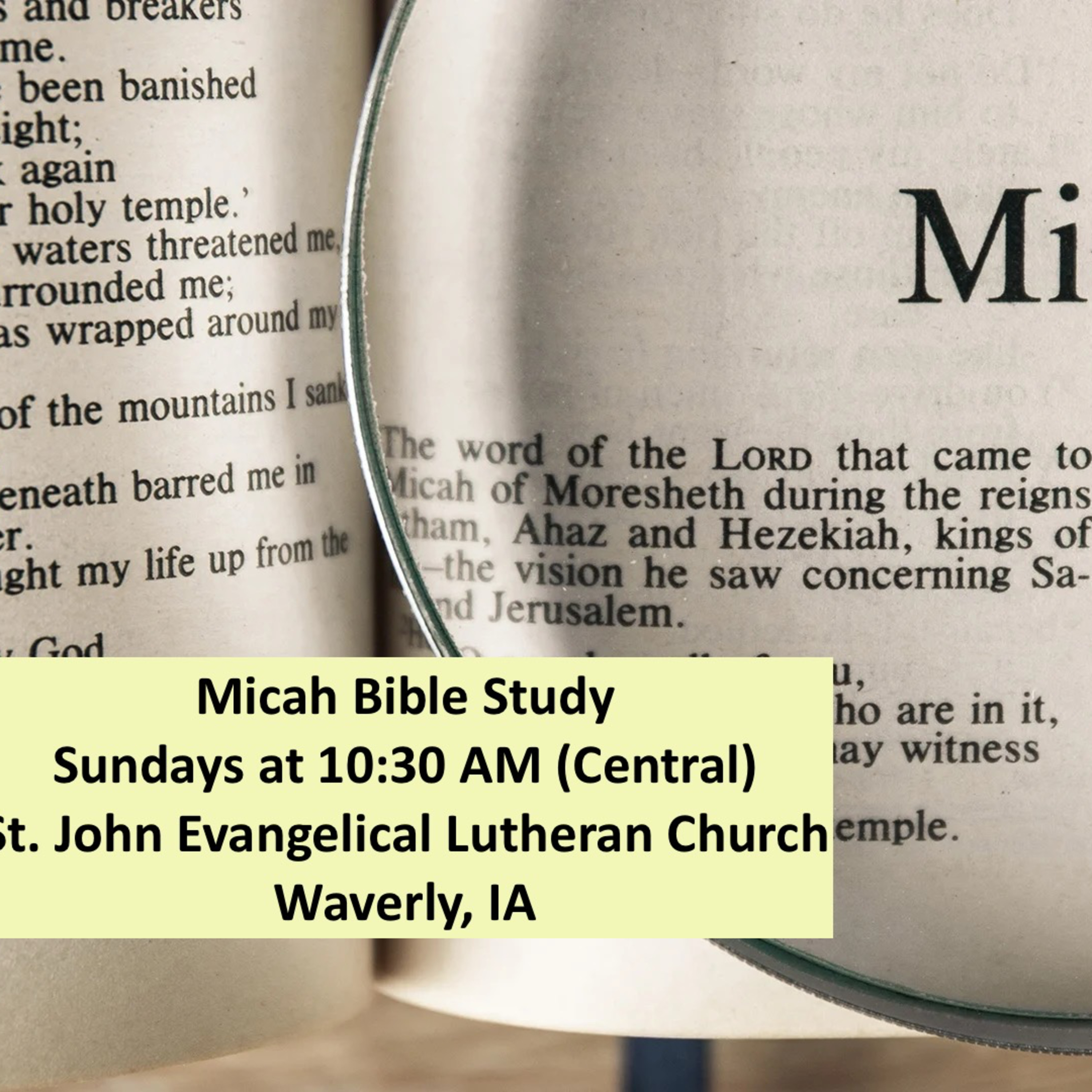 Micah Bible Study - Session 5 - Sun. 10:30 AM (Central) - St. John Ev. Lutheran Church - Waverly, IA episode artwork