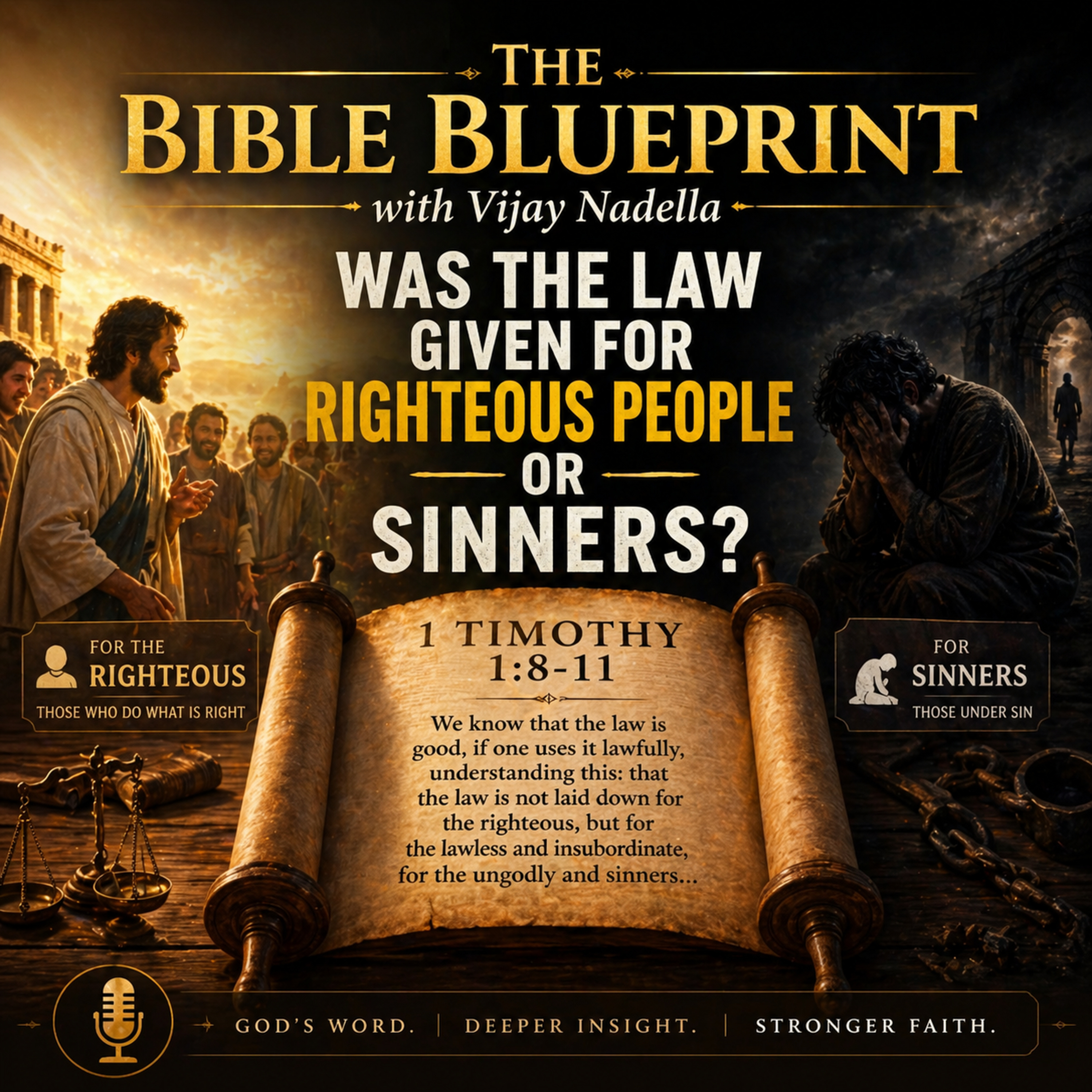 Was the law given for righteous people or sinners? - 1 Timothy 1:8-11 by Vijay Nadella  episode artwork