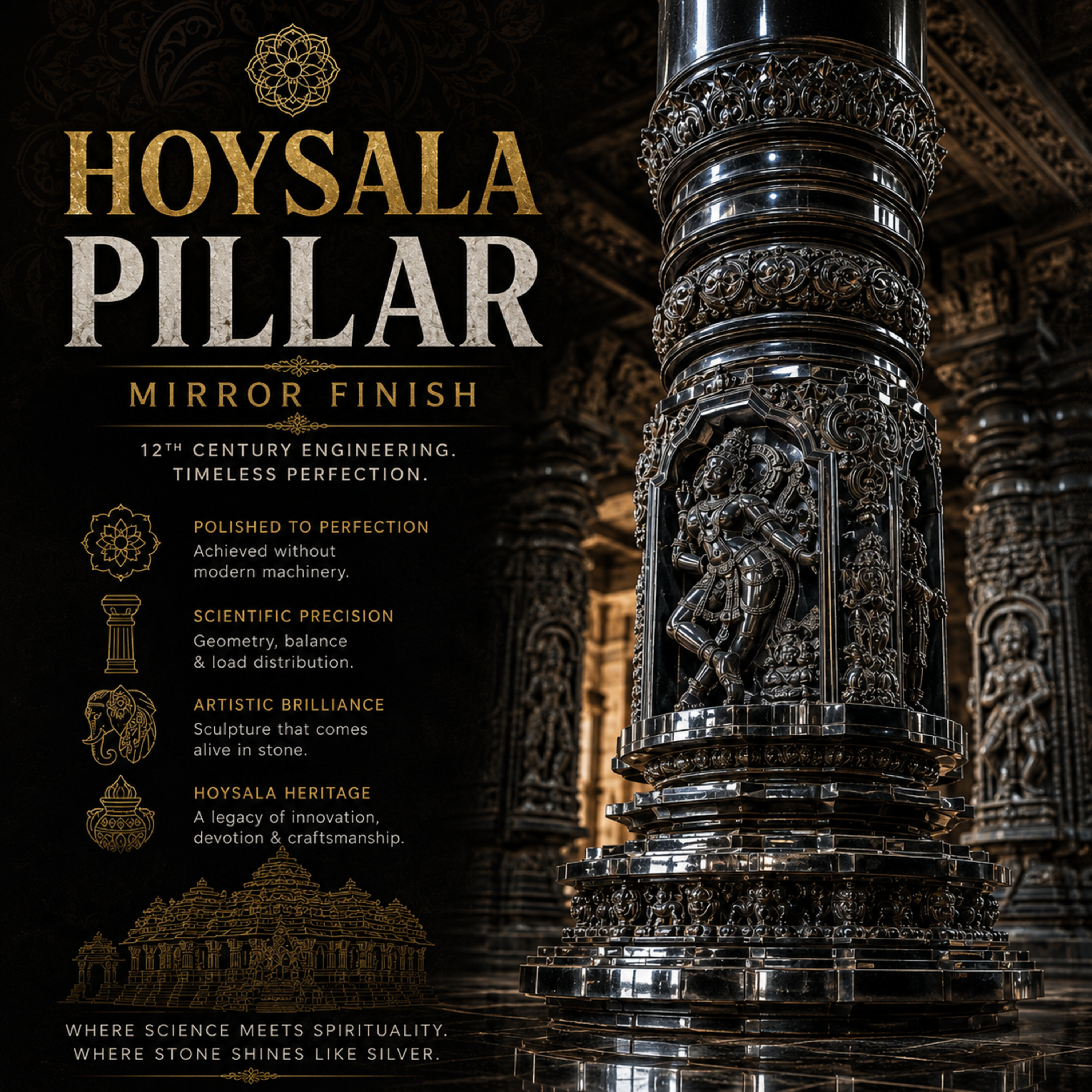 Hoysala Pillar mirror finish episode artwork