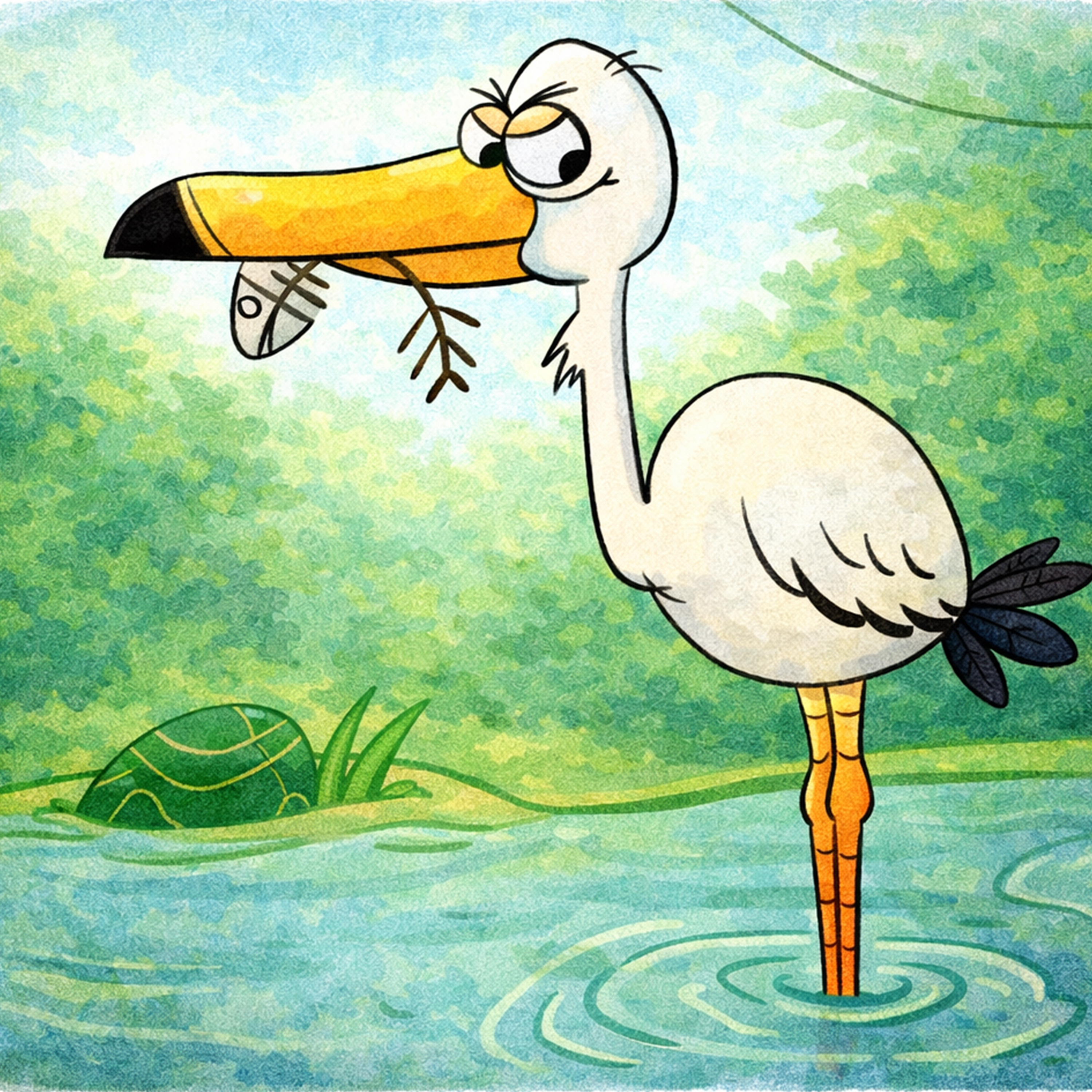 The Stork and the Crab | A mitra-bhed story from Panchatantra episode artwork