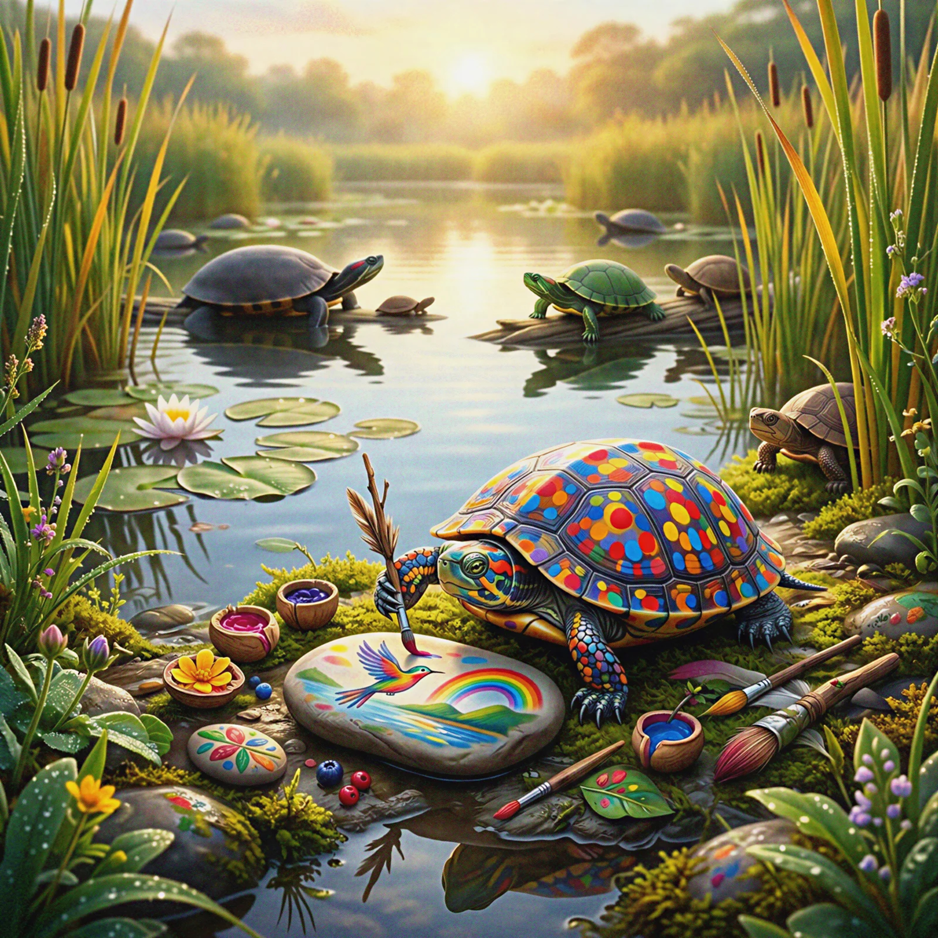 La tortuga que pintaba arcoíris