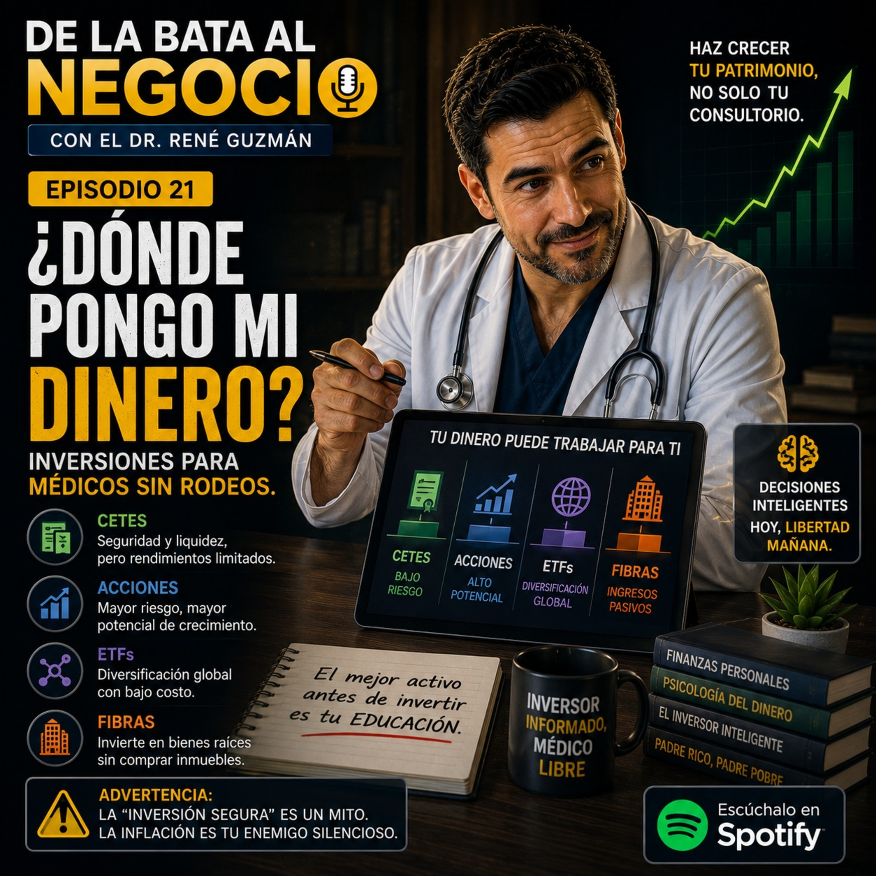 Episodio 21: ¿Dónde pongo mi dinero? inversiones para médicos sin rodeos. episode artwork