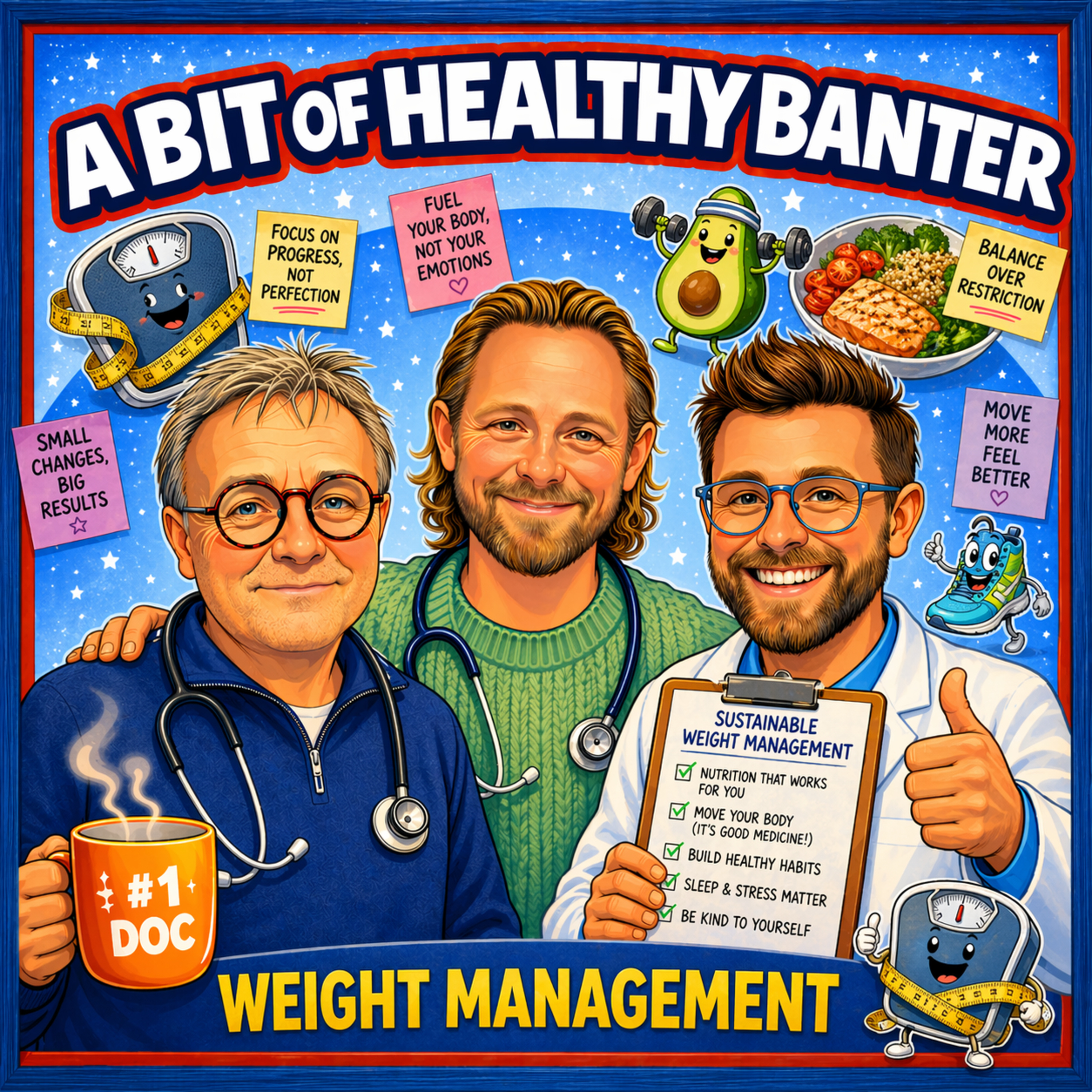 Weight management: We tackle this one from a range of perspectives and Dr Unwin shares some varied experiences episode artwork