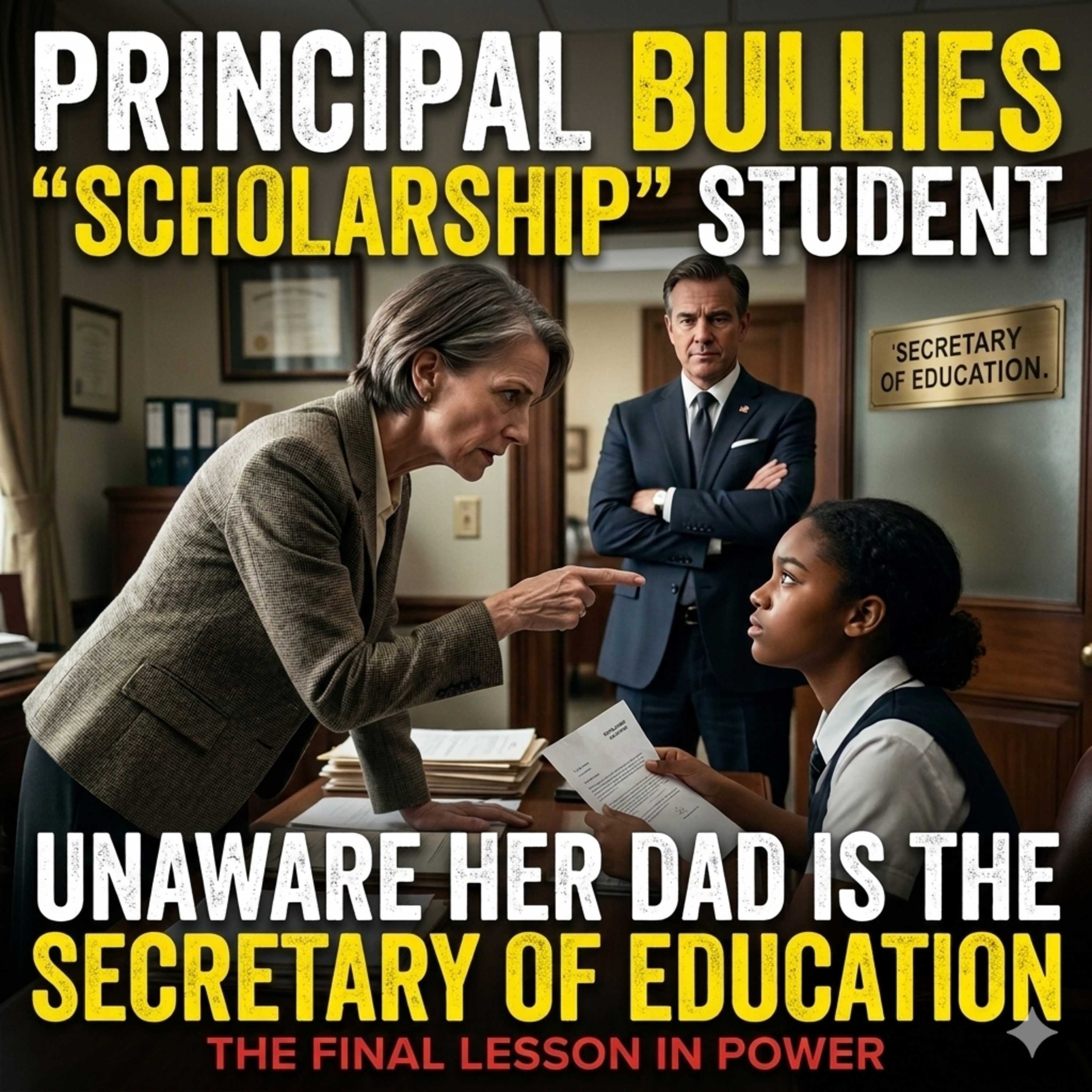 Principal BULLIES "Scholarship" Student, Unaware Her Dad is the Secretary of Education episode artwork