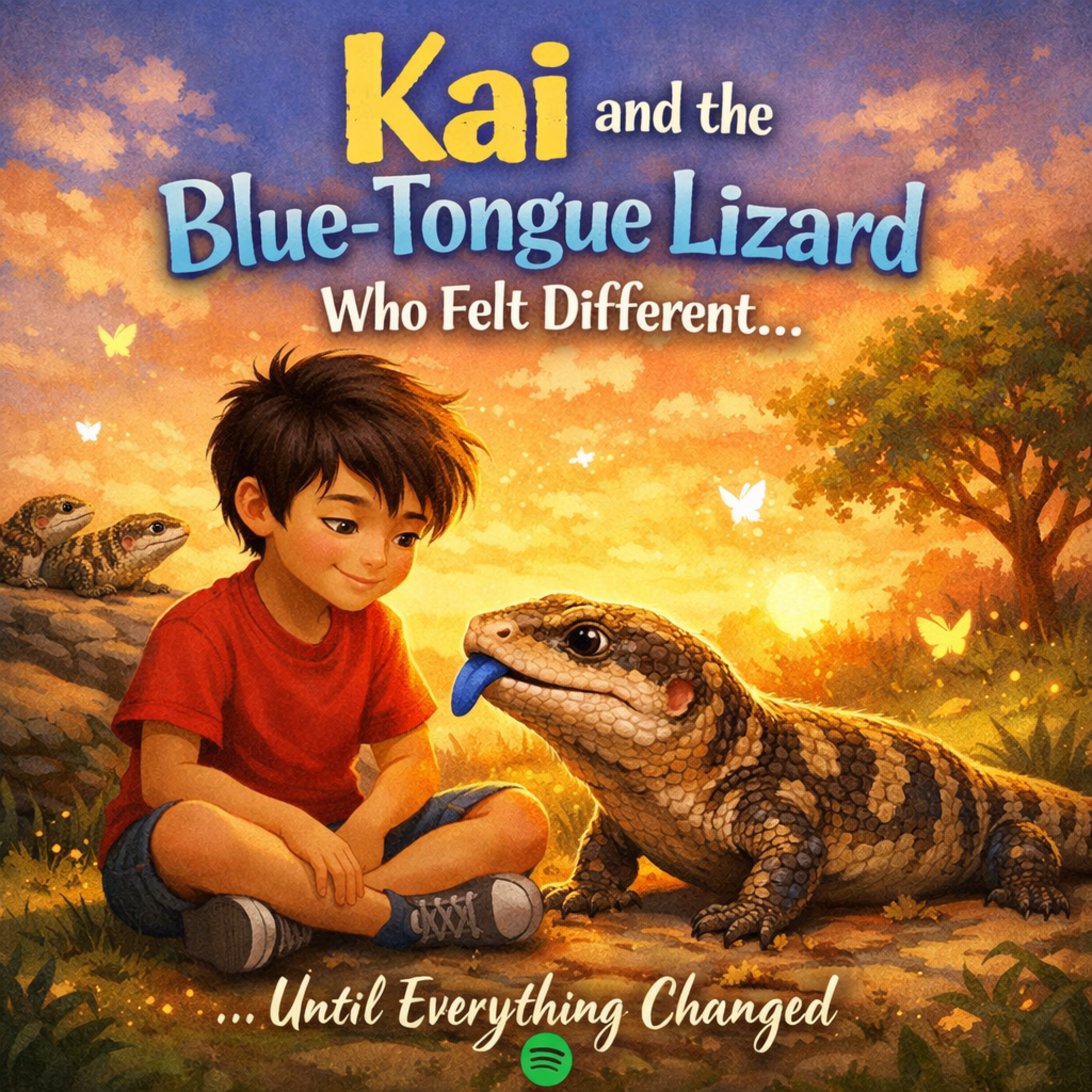 🌙 Kai and the Blue Tongue Lizard Who Felt Different… Until Everything Changed 🦎