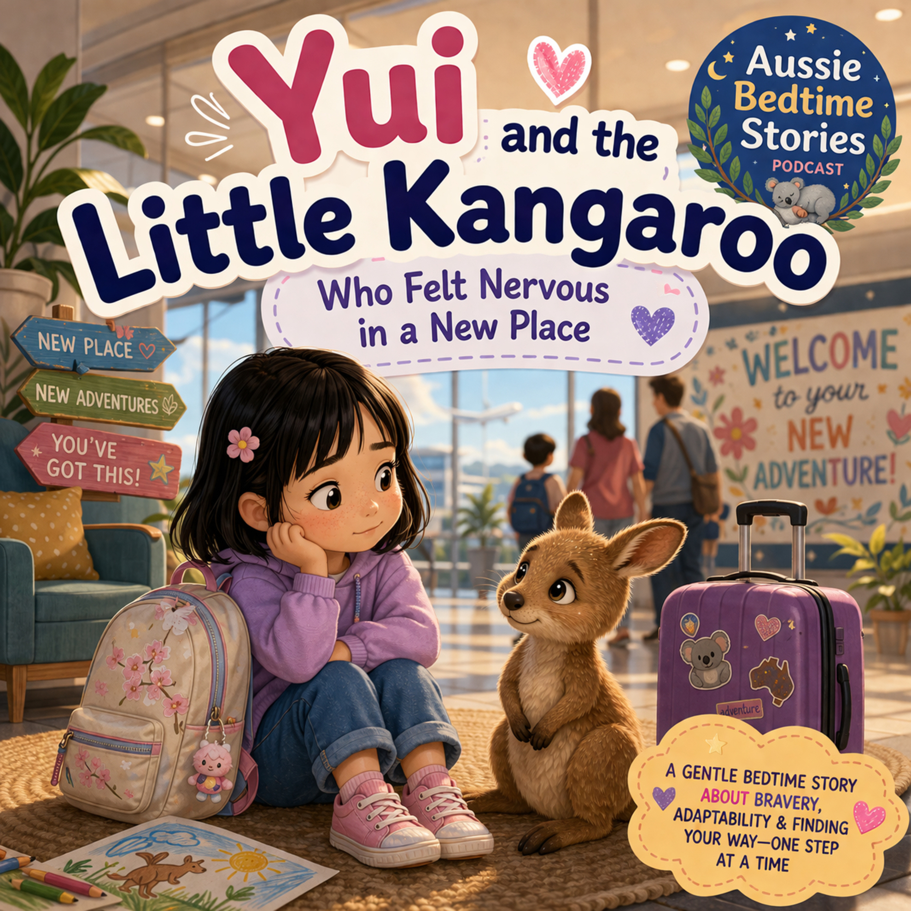 🌙 Yui and the Little Kangaroo Who Felt Nervous Somewhere New 🦘 (Calm Bedtime Story for Kids)