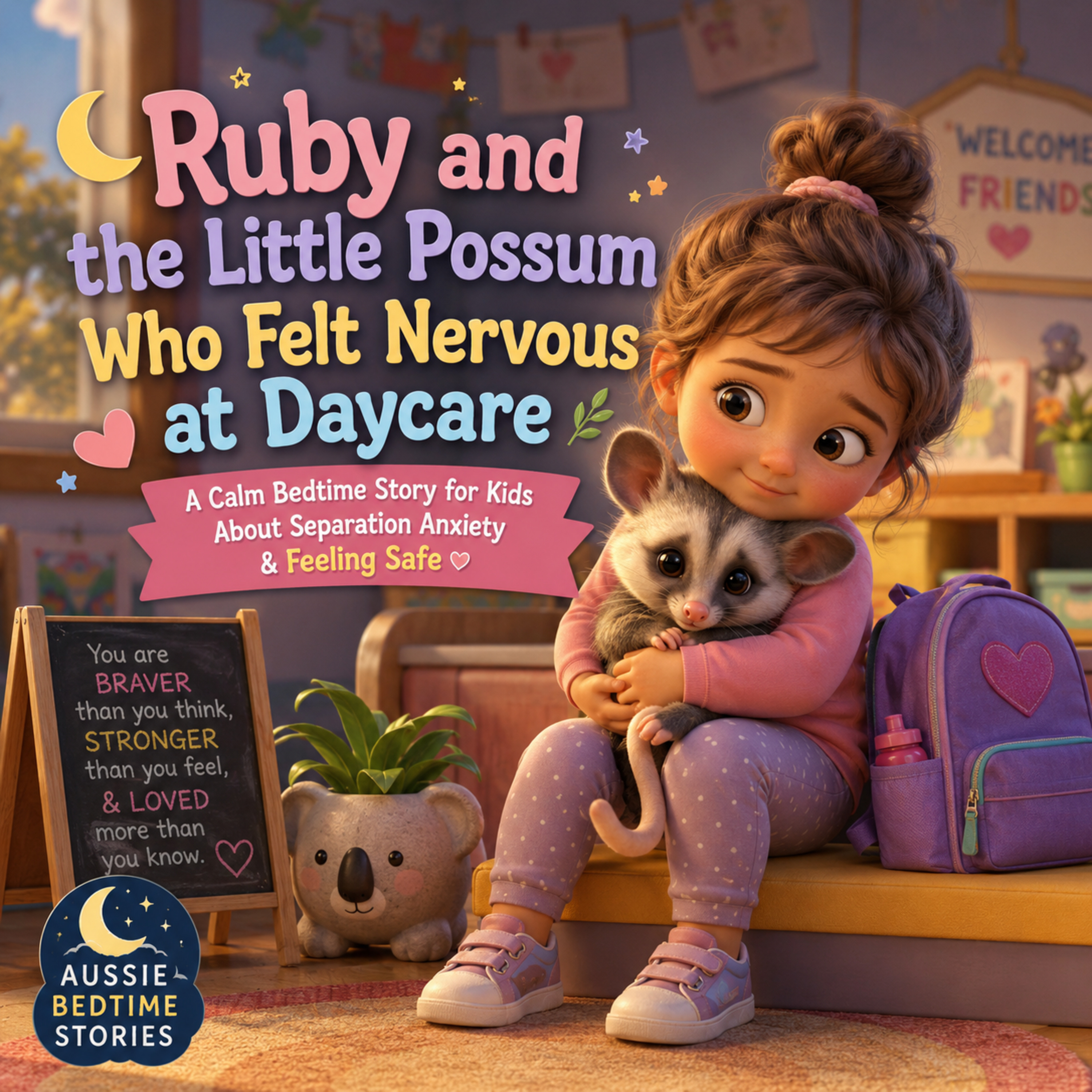 🌙 Ruby and the Little Possum Who Felt Nervous at Daycare 🐾 (Calm Bedtime Story for Kids About Separation Anxiety & Feeling Safe)