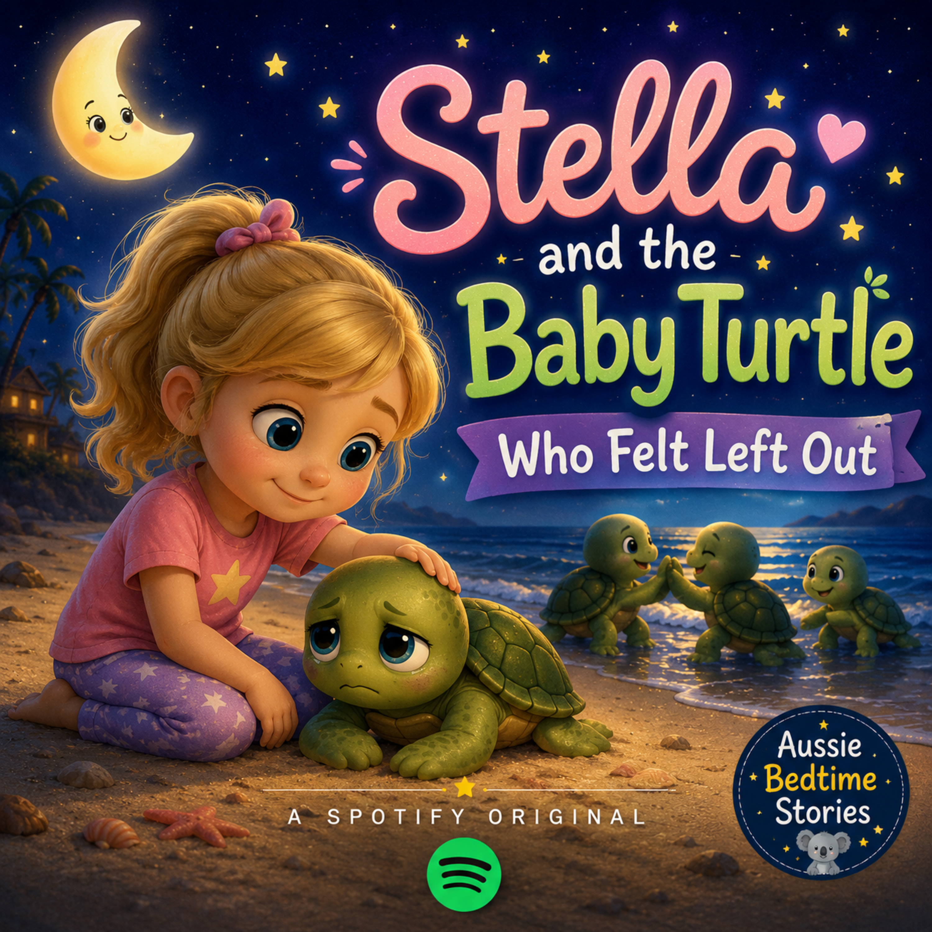 🌙 Stella and the Baby Turtle Who Felt Left Out 🐢 (Calm Bedtime Story for Kids About Friendship, Belonging & Feeling Included)