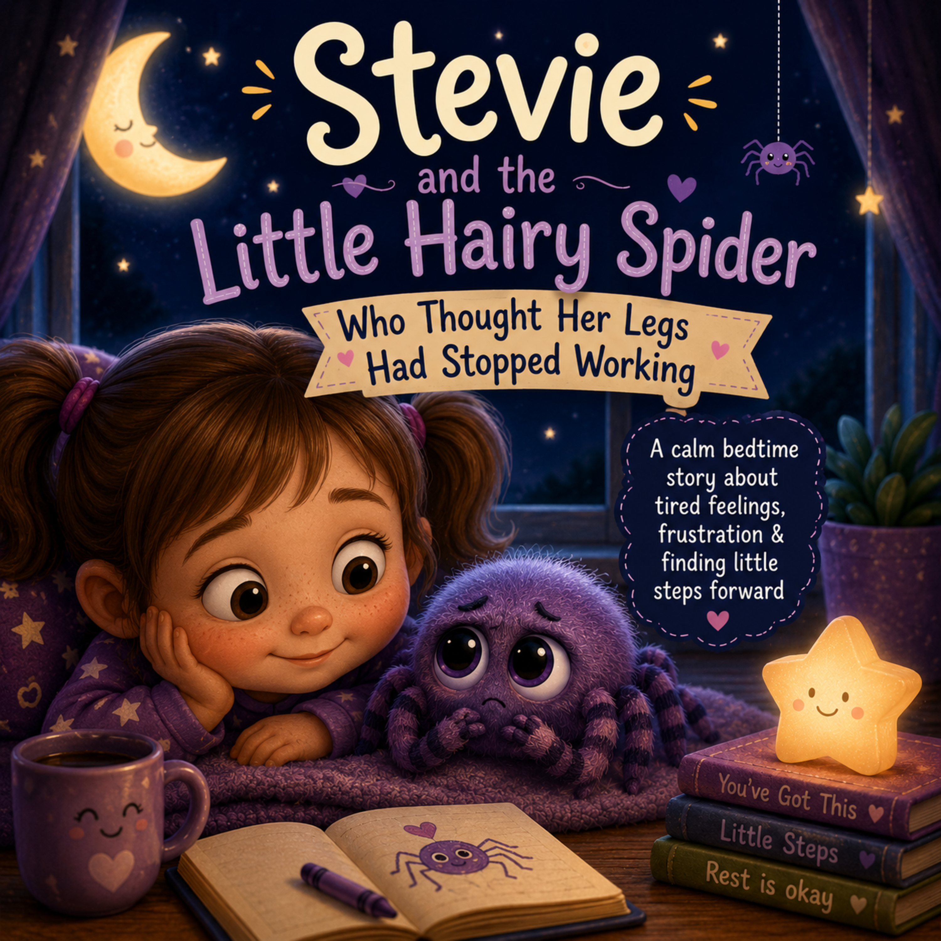 🌙 Stevie and the Little Hairy Spider Who Thought Her Legs Had Stopped Working 🕷️ (Calm Bedtime Story for Kids About Tired Feelings, Frustration & Finding Little Steps Forward)