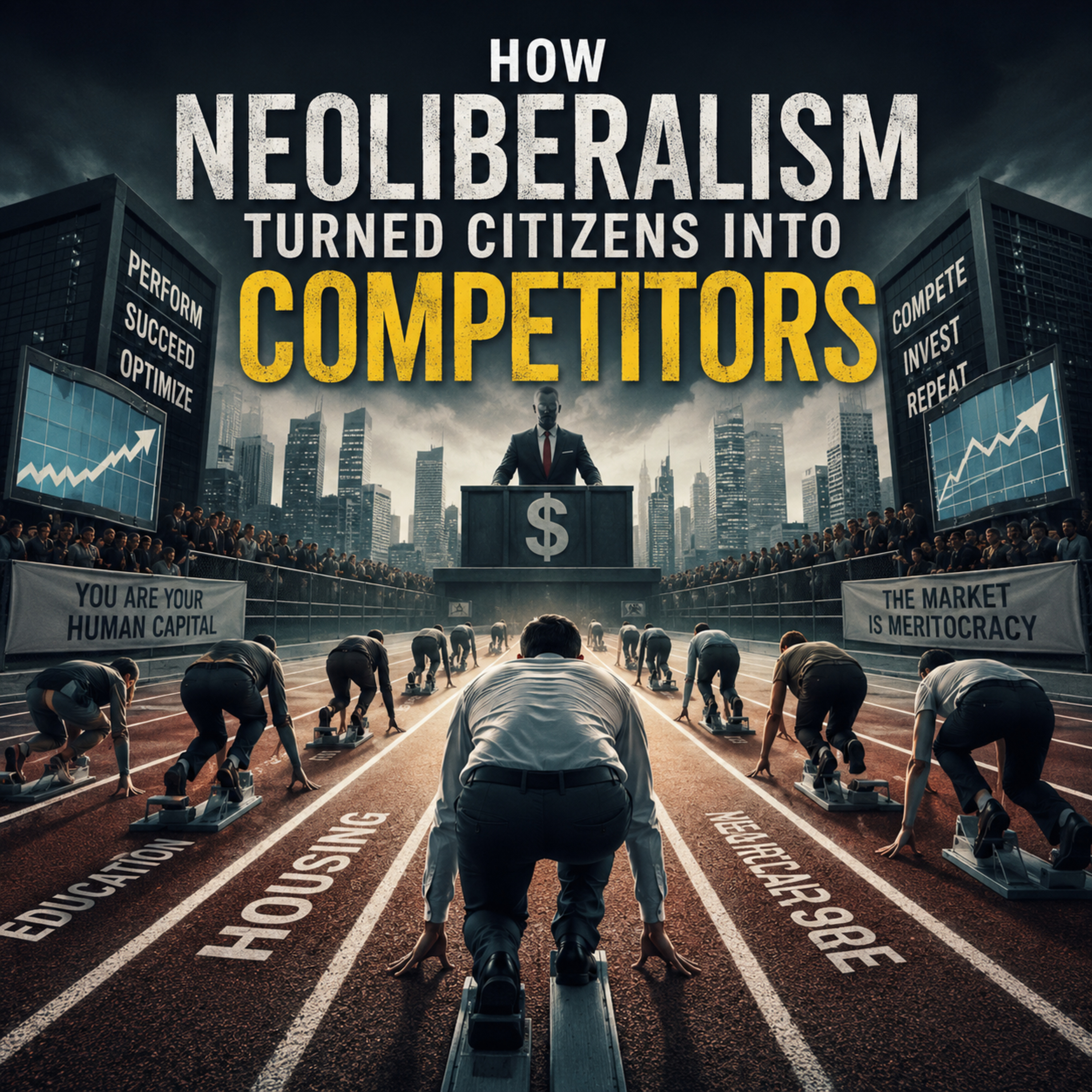 How Neoliberalism Turned Us Into Competitors- The Invisible System Behind Burnout and Hustle Culture & How Society Became One Giant Marketplace episode artwork
