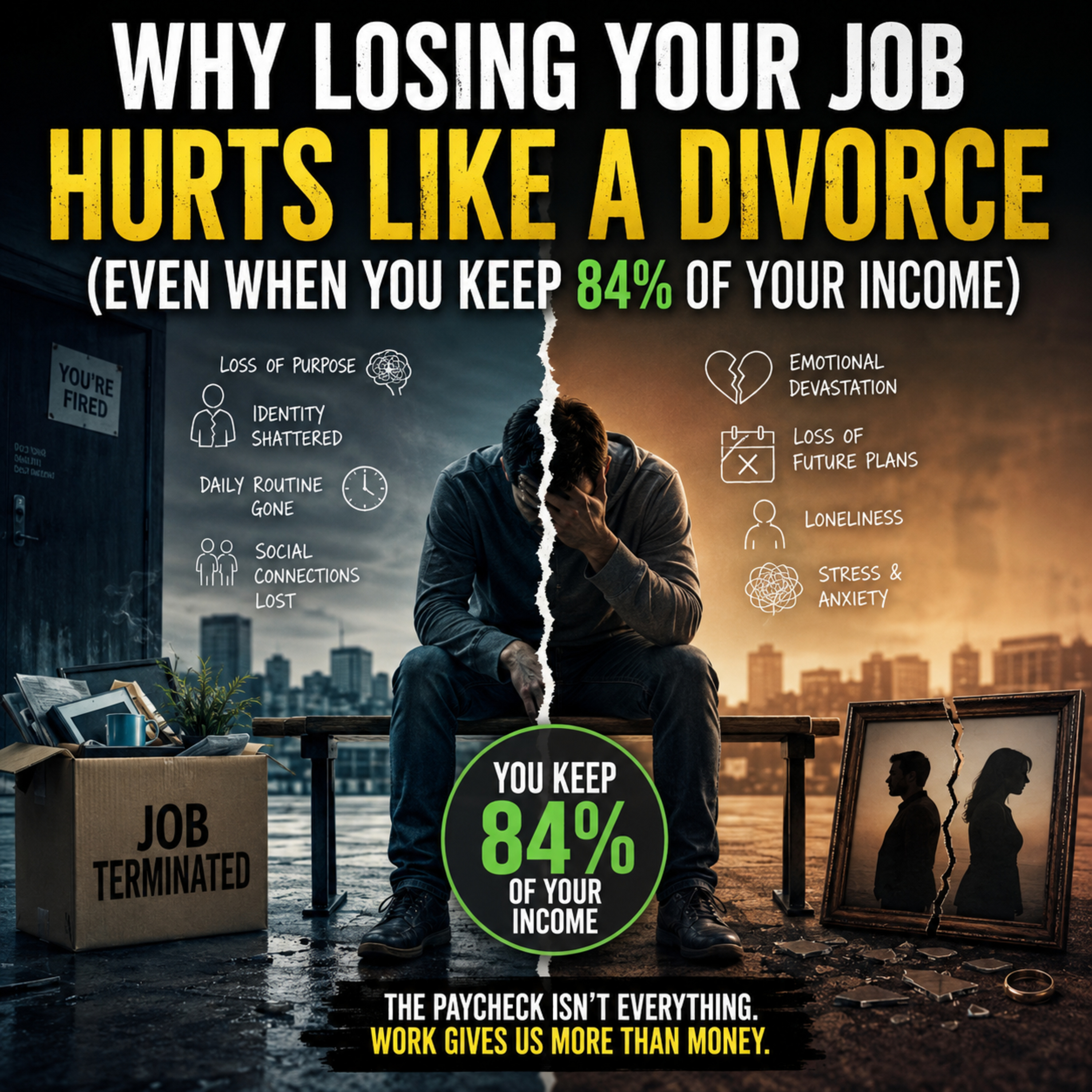Why Losing Your Job Hurts Like a Divorce (Even When You Keep 84% of Your Income) episode artwork