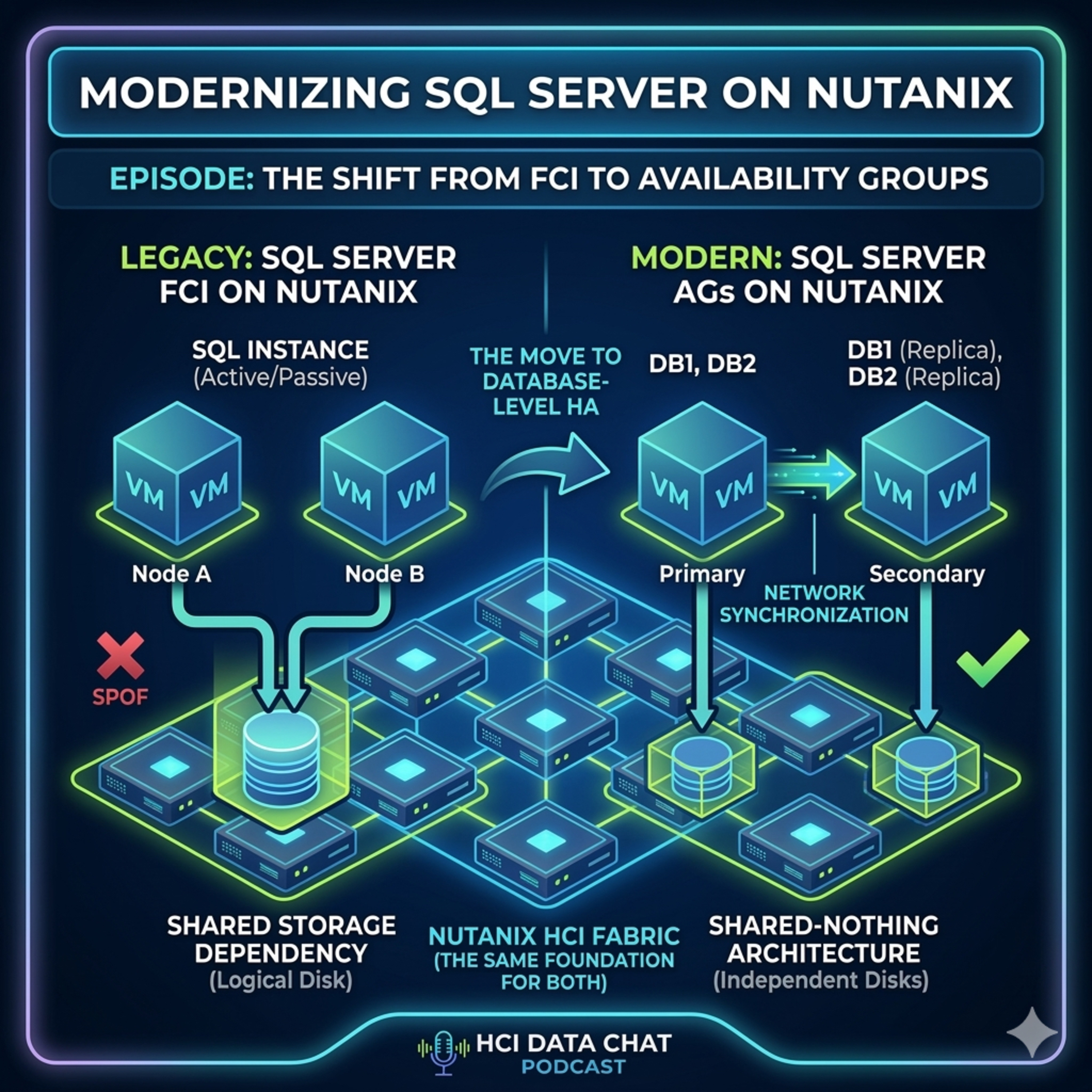 S26.E0315 - Migrating Legacy SQL Server FCI to SQL Availability Groups on Nutanix AHV episode artwork