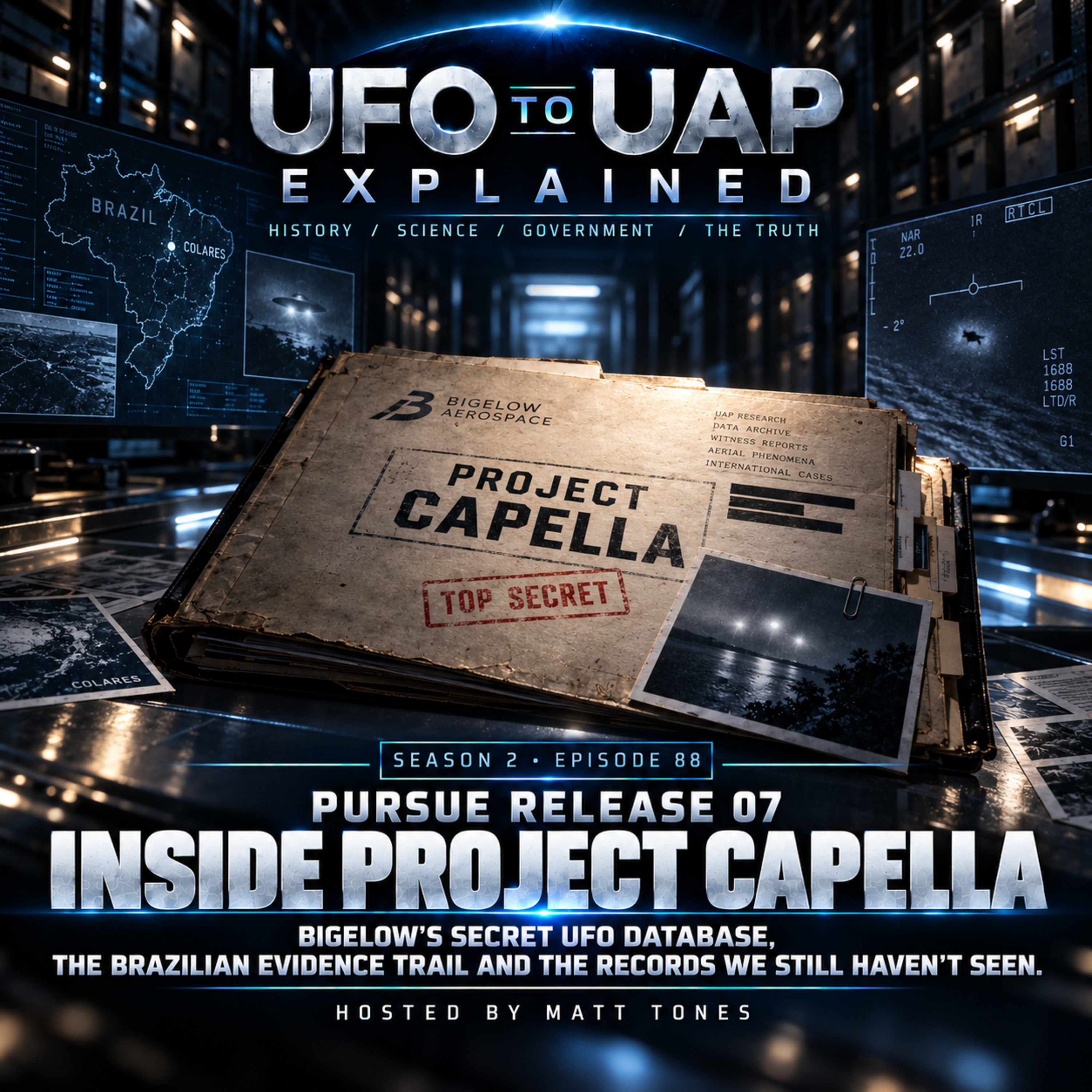 Episode 88: PURSUE Release 07: Inside Project Capella — cosmic space imagery with deep atmospheric lighting and dark nebula background
