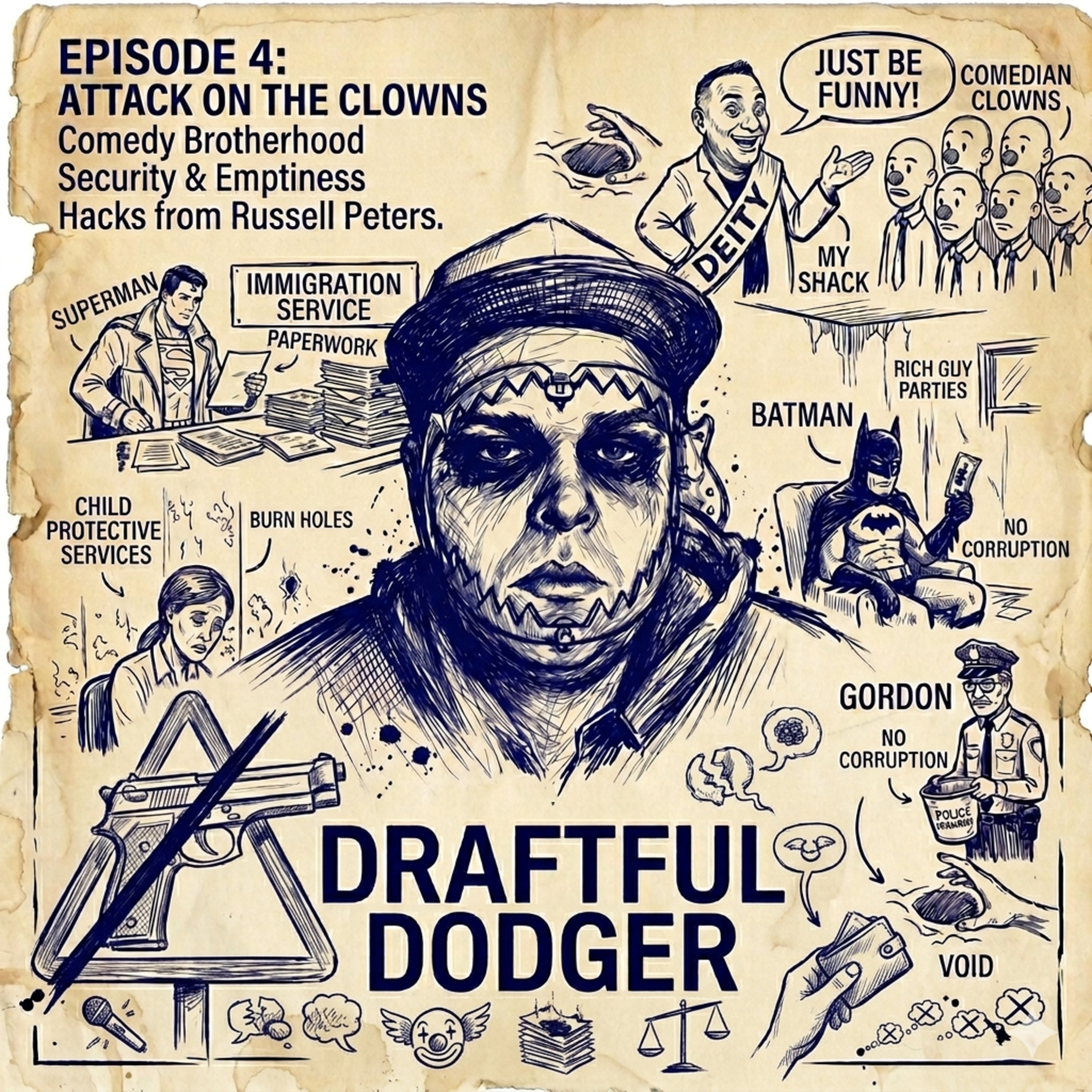 Episode #4 | Attack on the Clowns – Comedy Brotherhood, Security & Emptiness, Russell Peters' Hacks episode artwork