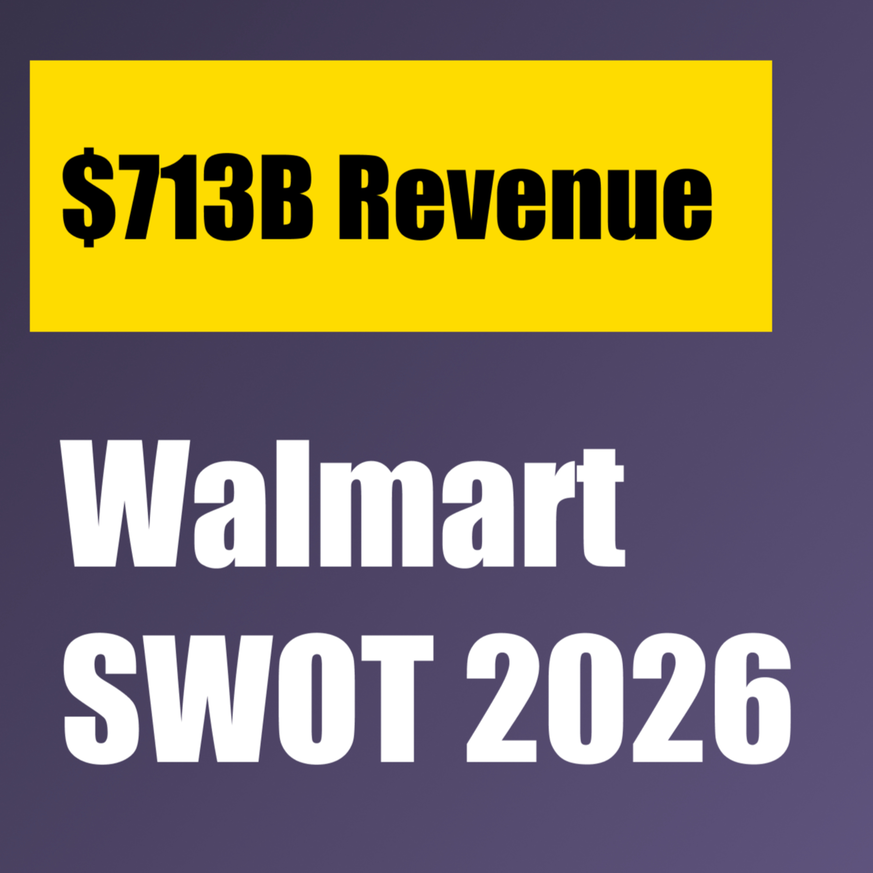 Walmart SWOT Analysis 2026: $713B Revenue, but Amazon Just Dethroned the King episode artwork
