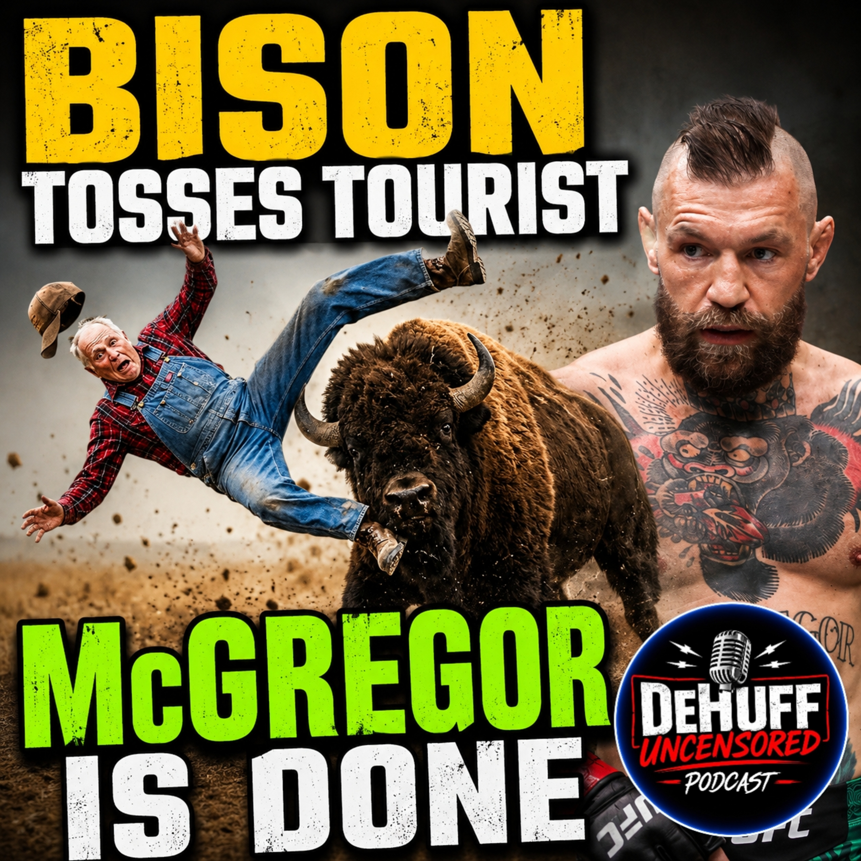 Bison tosses tourist | McGregor is done episode artwork