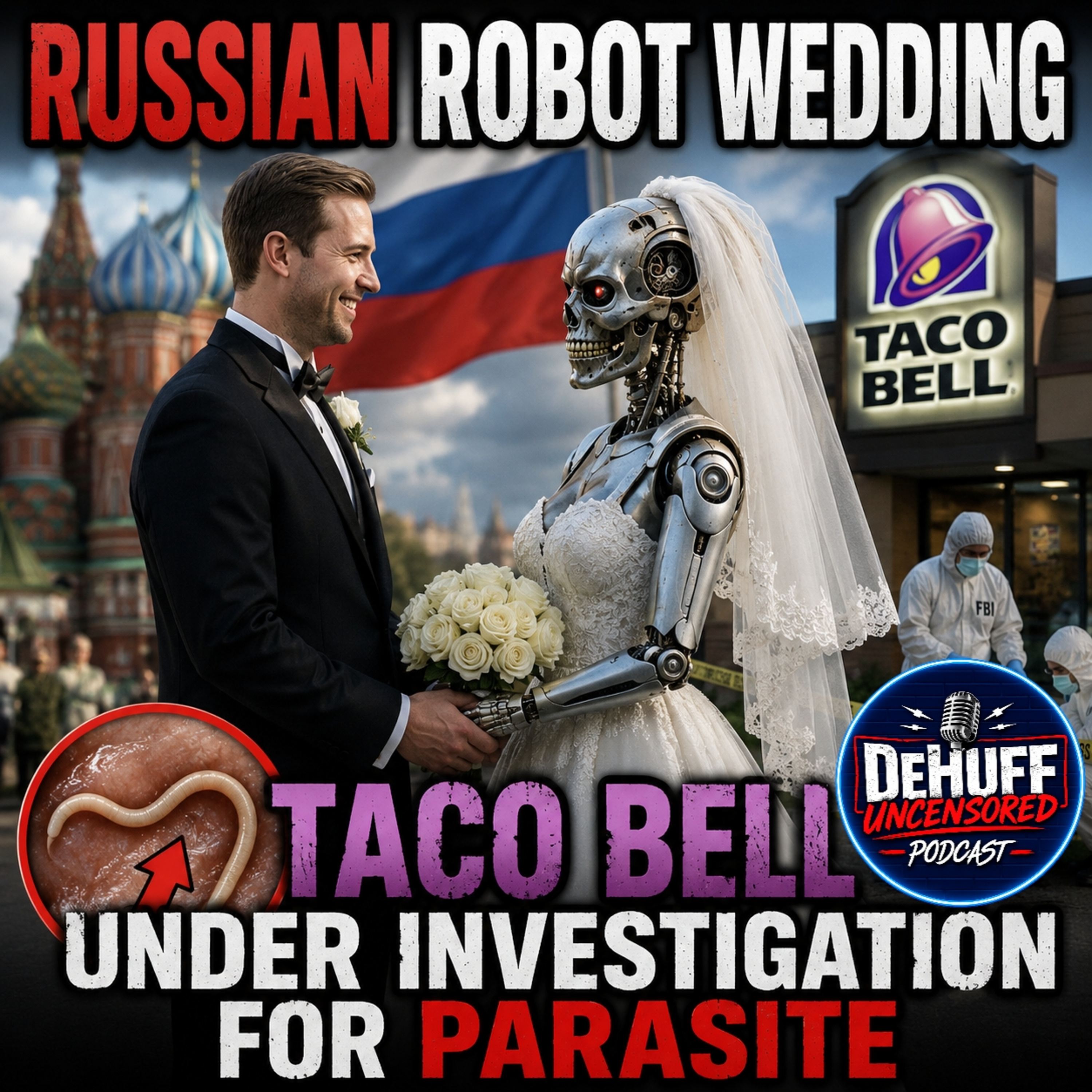 Russian robot wedding | Taco Bell under investigation for parasite episode artwork