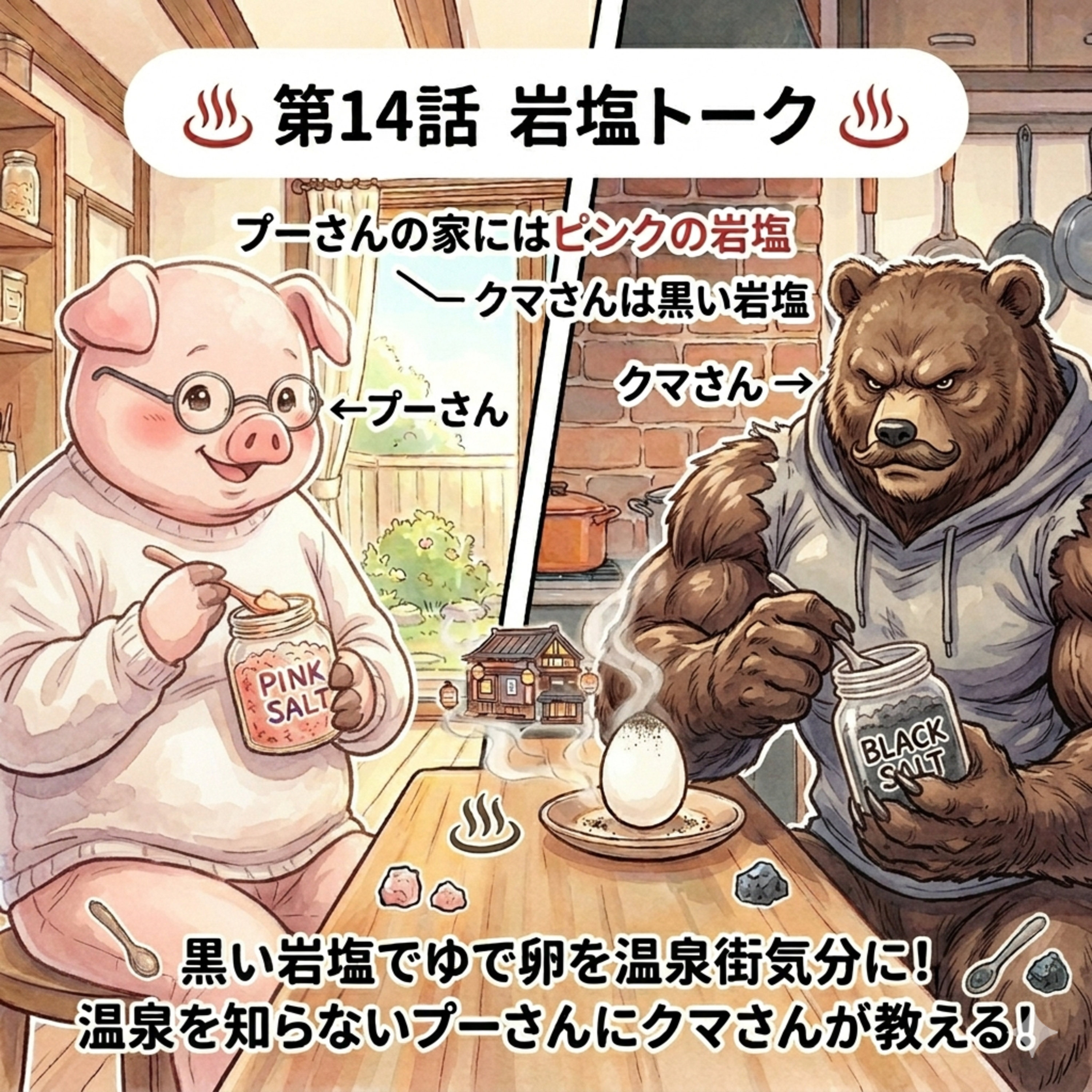 14話目：黒い岩塩をかけるだけで、そこはもう温泉街 episode artwork