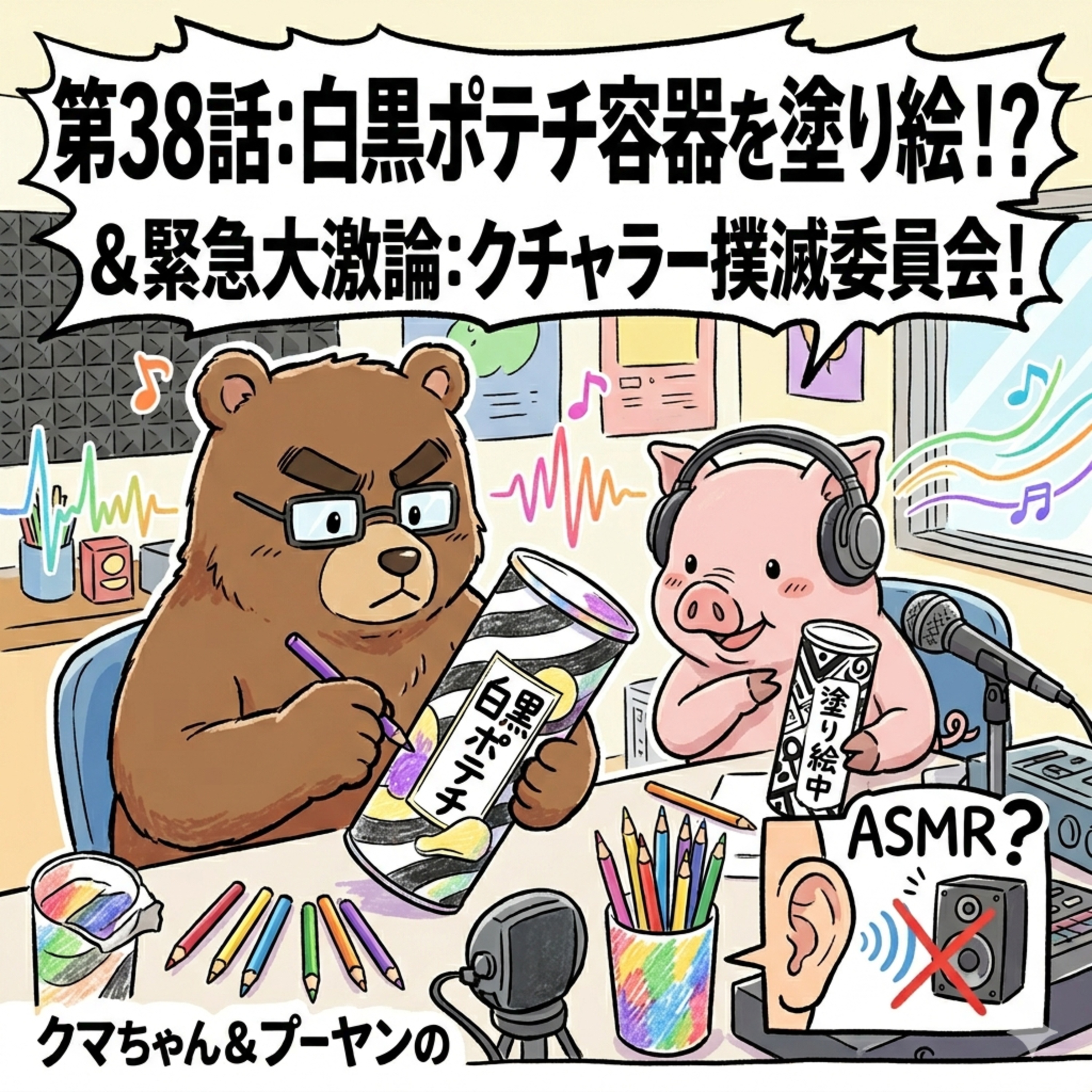 38話目：材料不足が生んだ奇跡の「白黒ポテチ容器」！＆【緊急大激論】クチャラーVS美しく食べるおじさん、ASMRの謎を暴く！ episode artwork