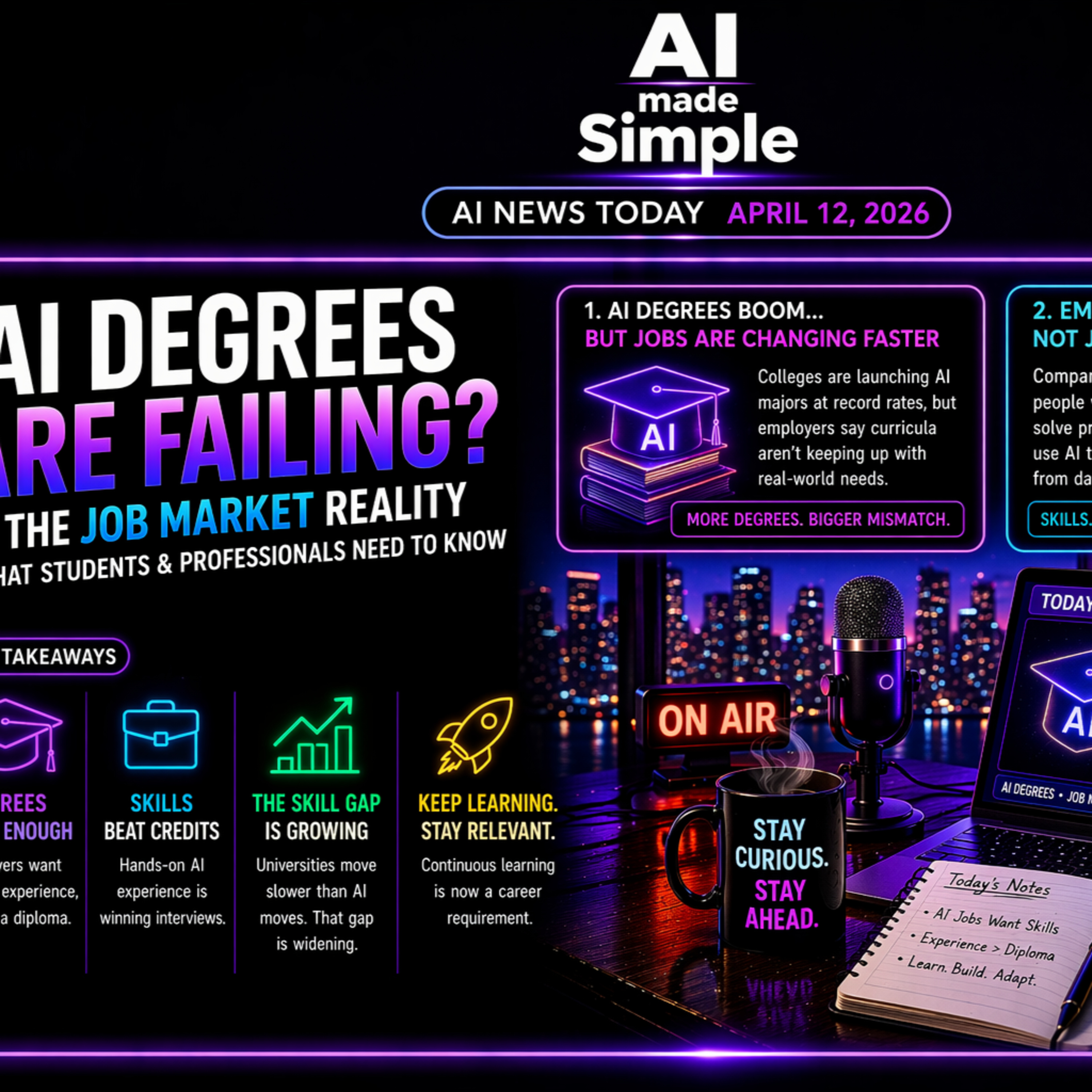 AI News Today (April 12, 2026): Are AI Degrees Already Becoming Obsolete? episode artwork