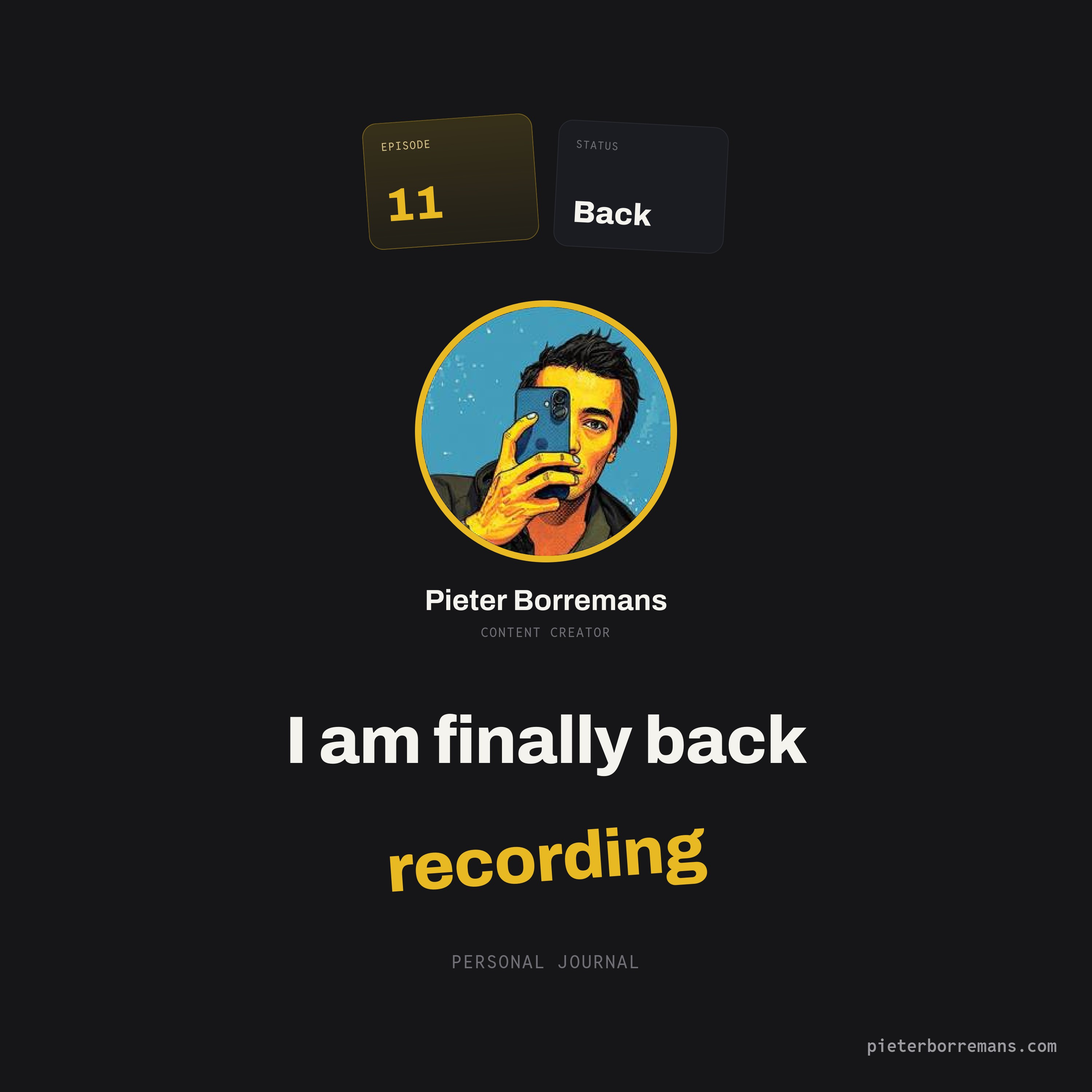 Ep 11 | Finally back Recording (soon) episode artwork