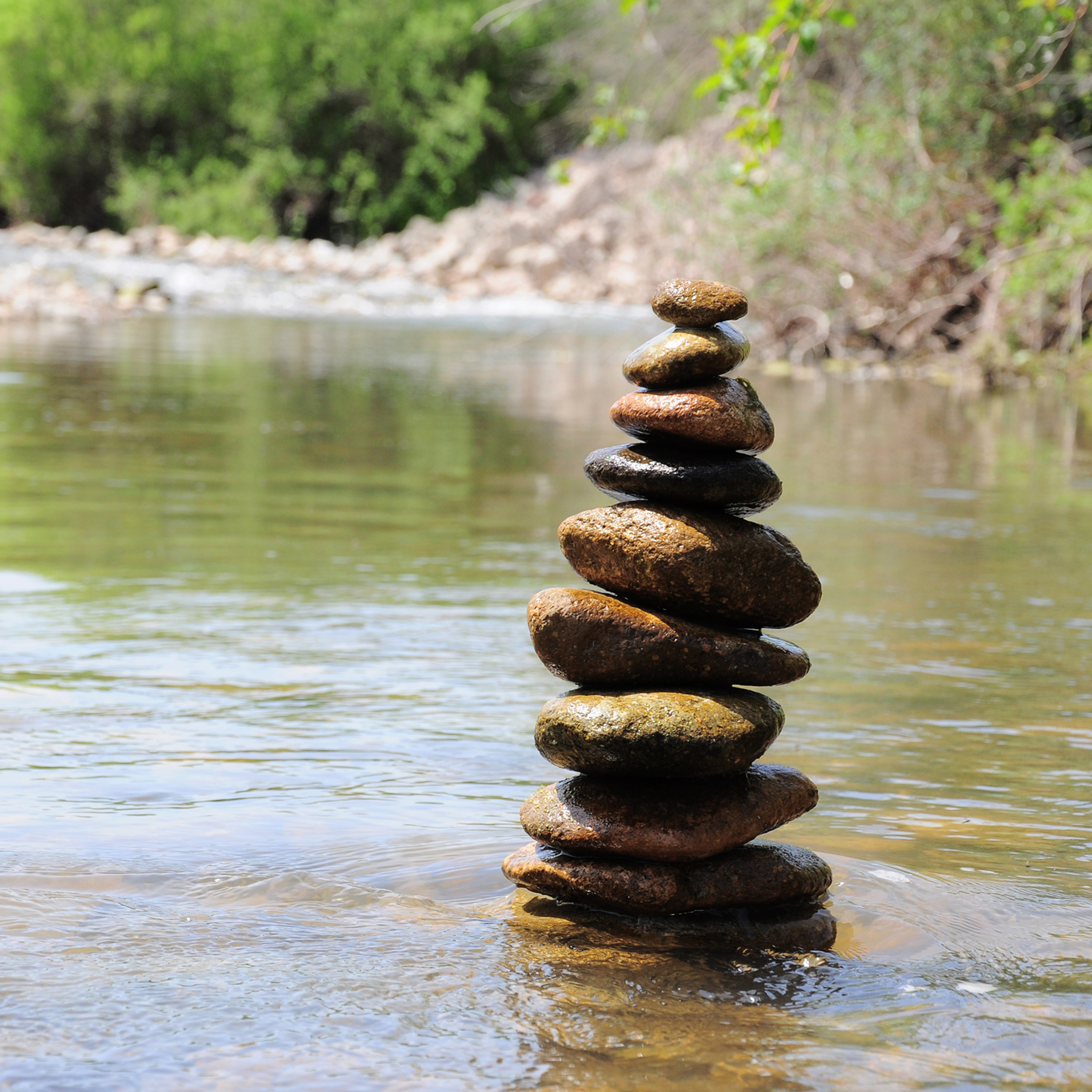 57 - Relieve Screen Fatigue: 5-Minute Cool River Stone Meditation episode artwork