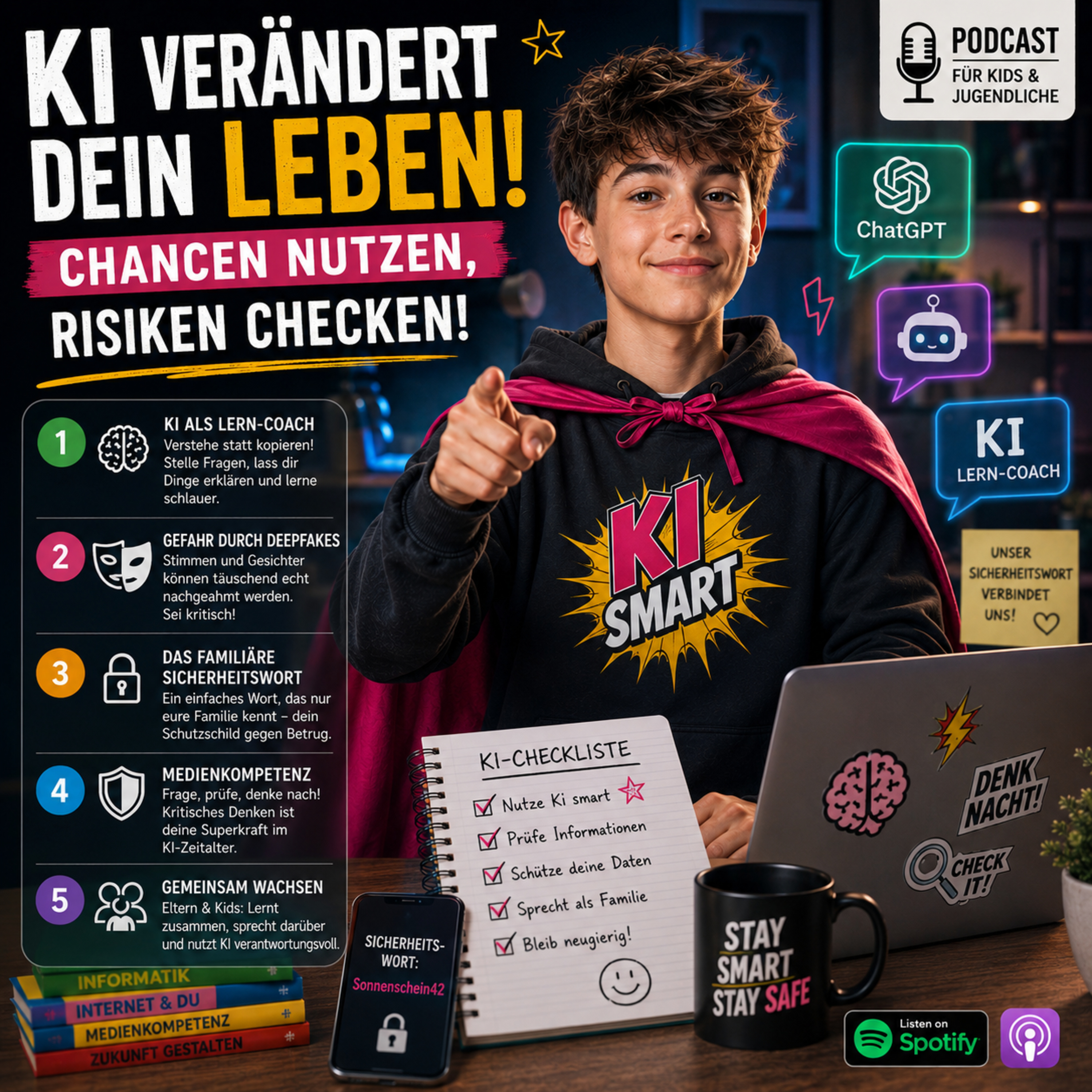 KI-Check für Zuhause: Bessere Noten & Schutz vor Deepfakes episode artwork