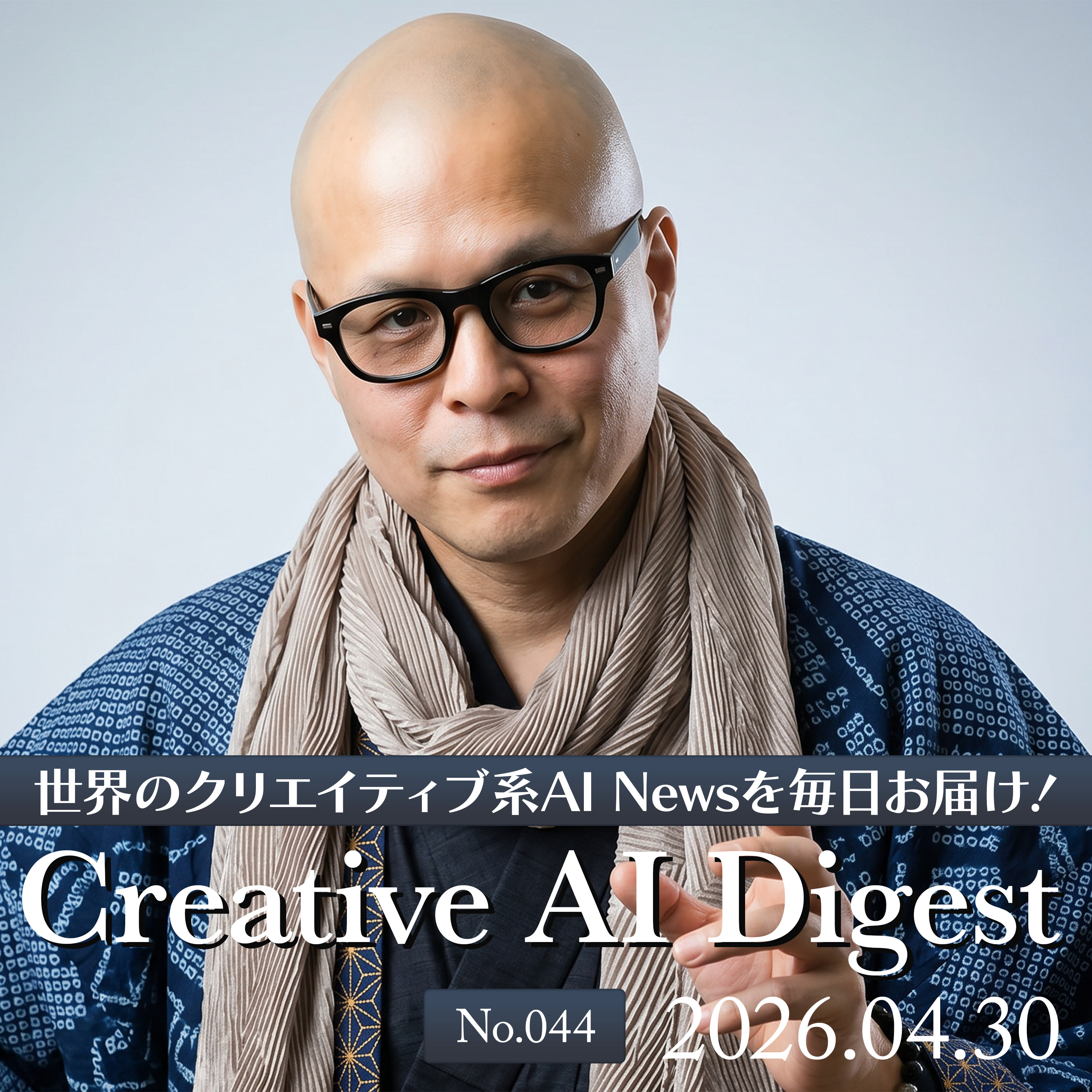 【Creative AI Digest No.044 2026.04.30】Anthropicが拓くClaude×Photoshop/Blender連携、Runway CEOが語るワールドモデル、Google Photosの「Clueless」クローゼット、IBM Granite 4.1も episode artwork