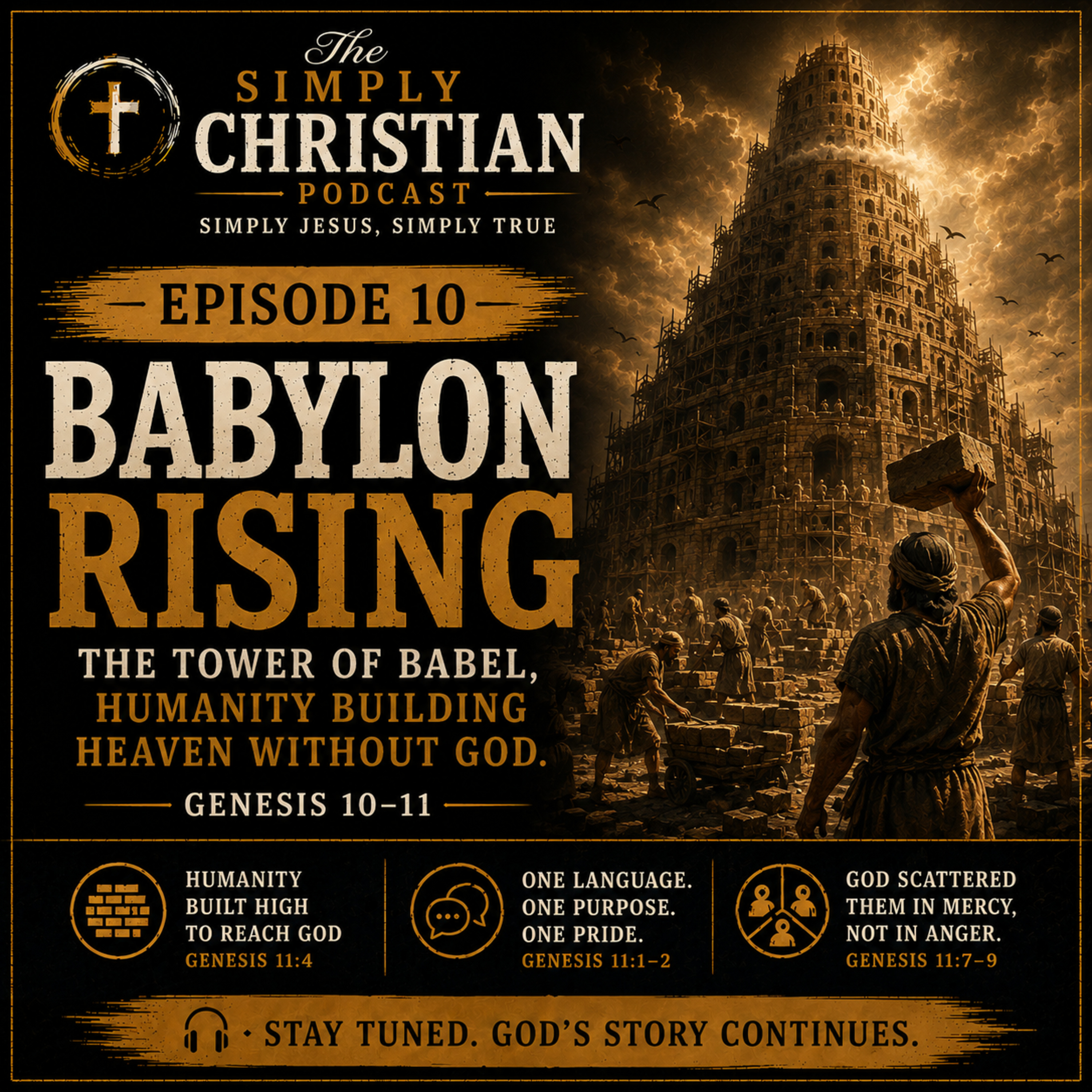 Episode 10 - Babylon Rising - The Tower of Babel, humanity building heaven without God episode artwork