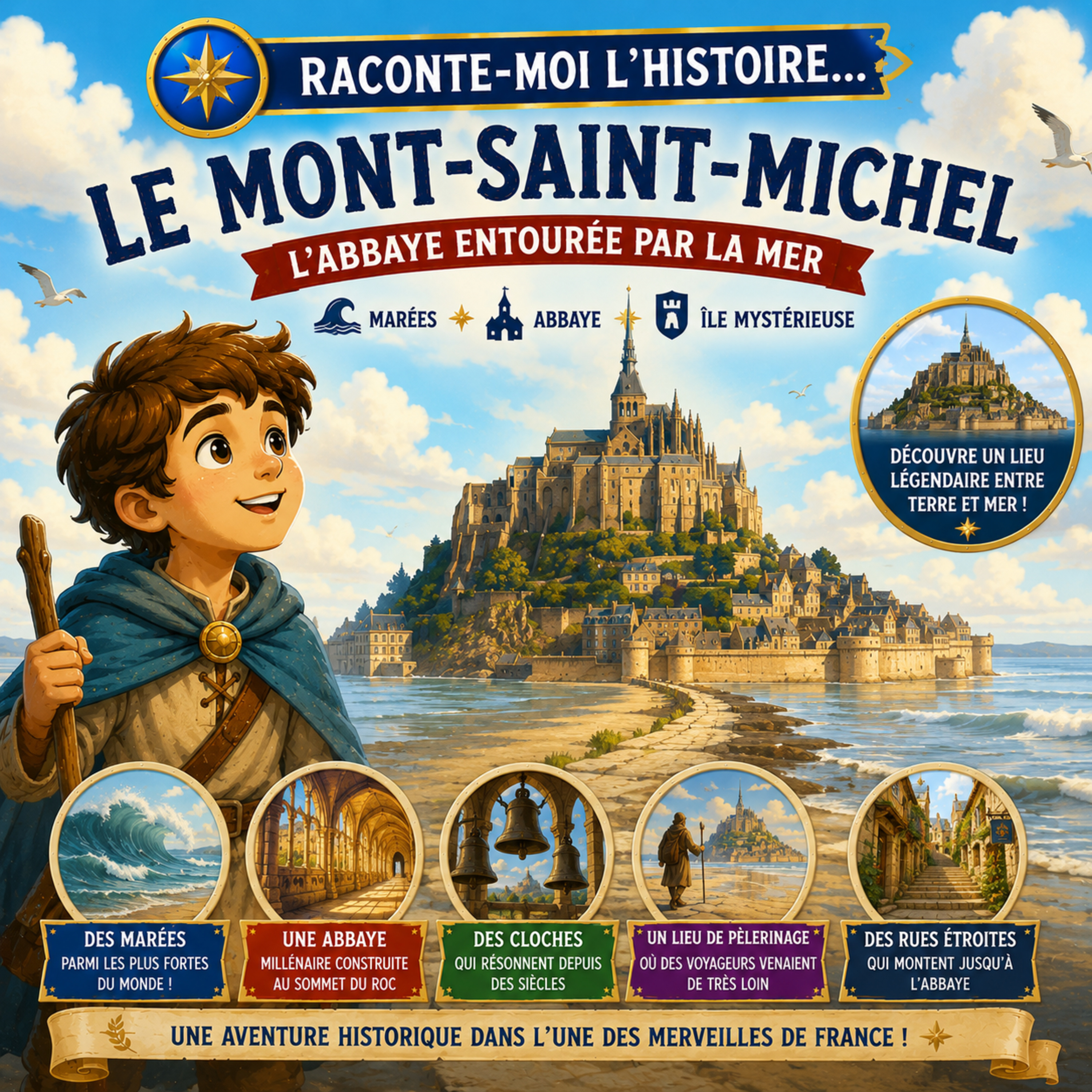 Le Mont-Saint-Michel – l’abbaye entourée par la mer