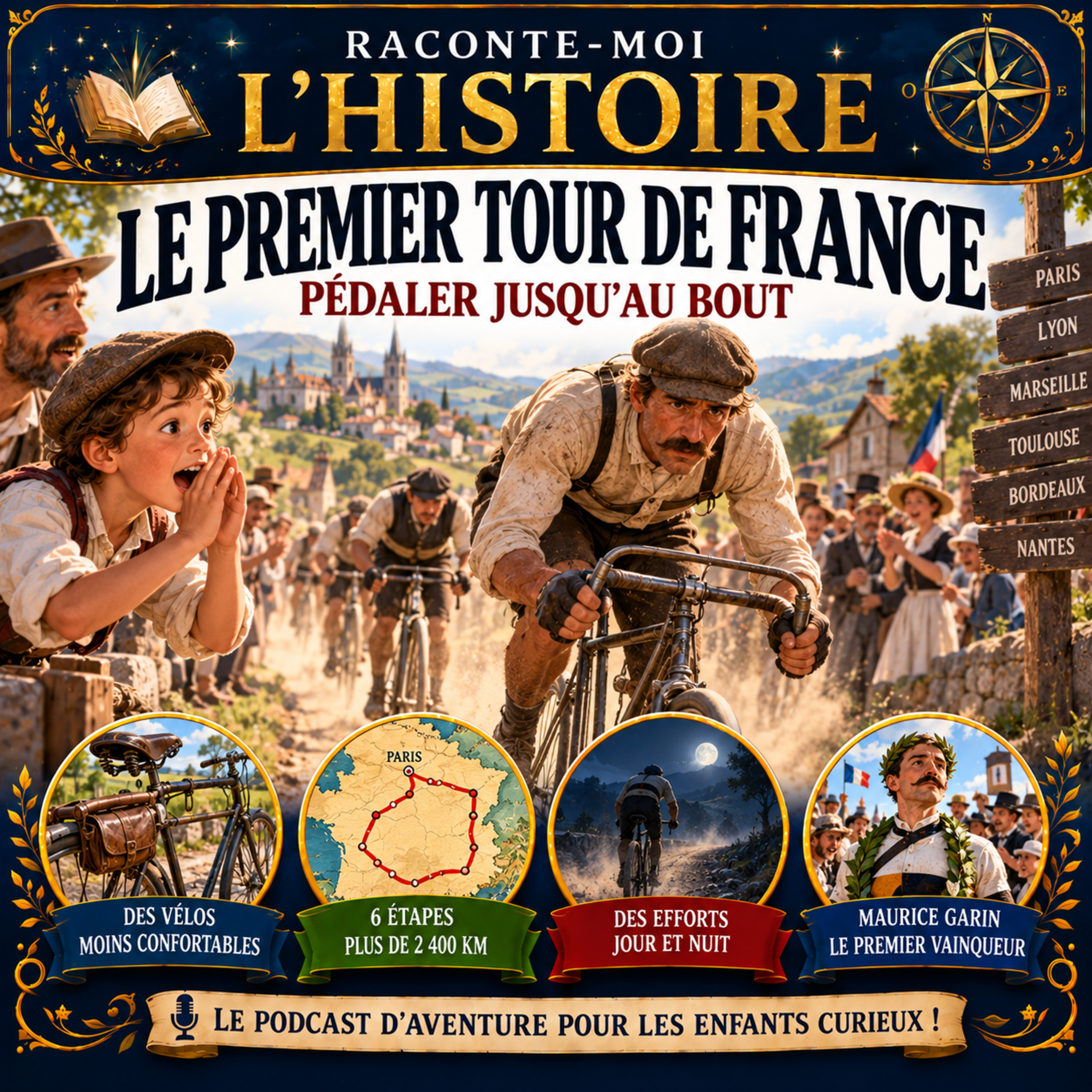 Illustration du sujet Le premier Tour de France — pédaler jusqu’au bout