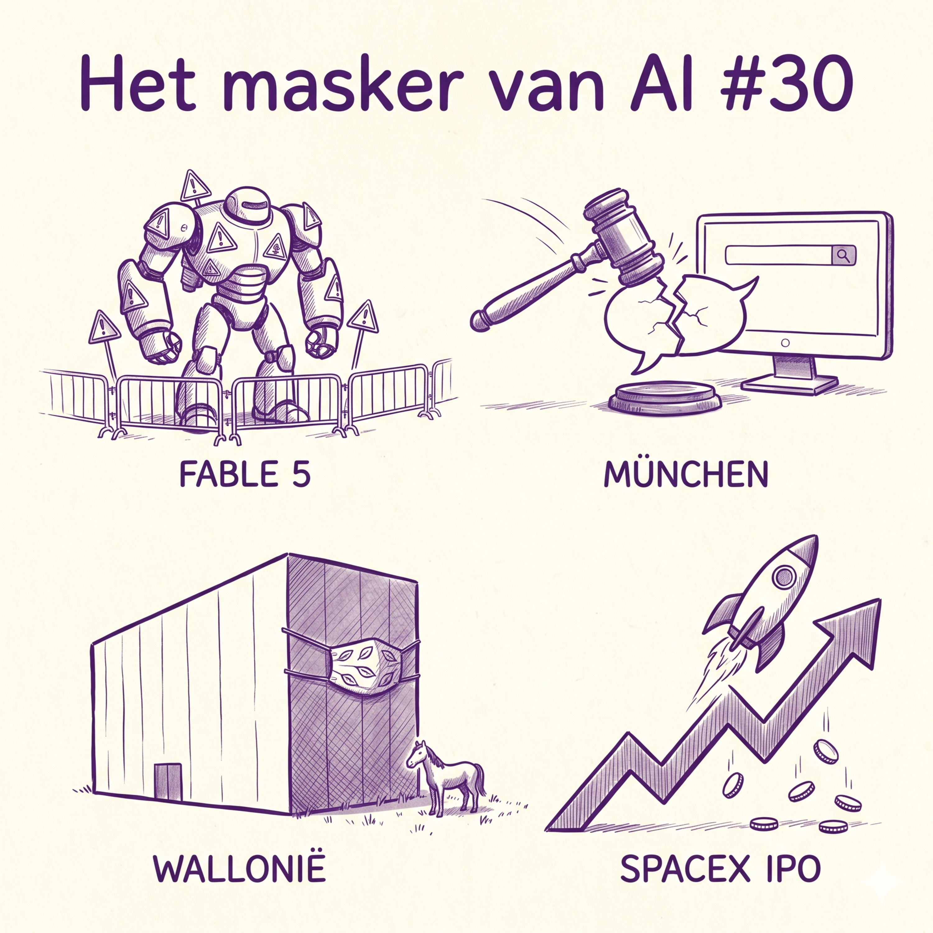 Het masker van AI #30: Vangrails voor een cyberwapen, Google dubbel onder vuur en een beursgang zonder raketten episode artwork
