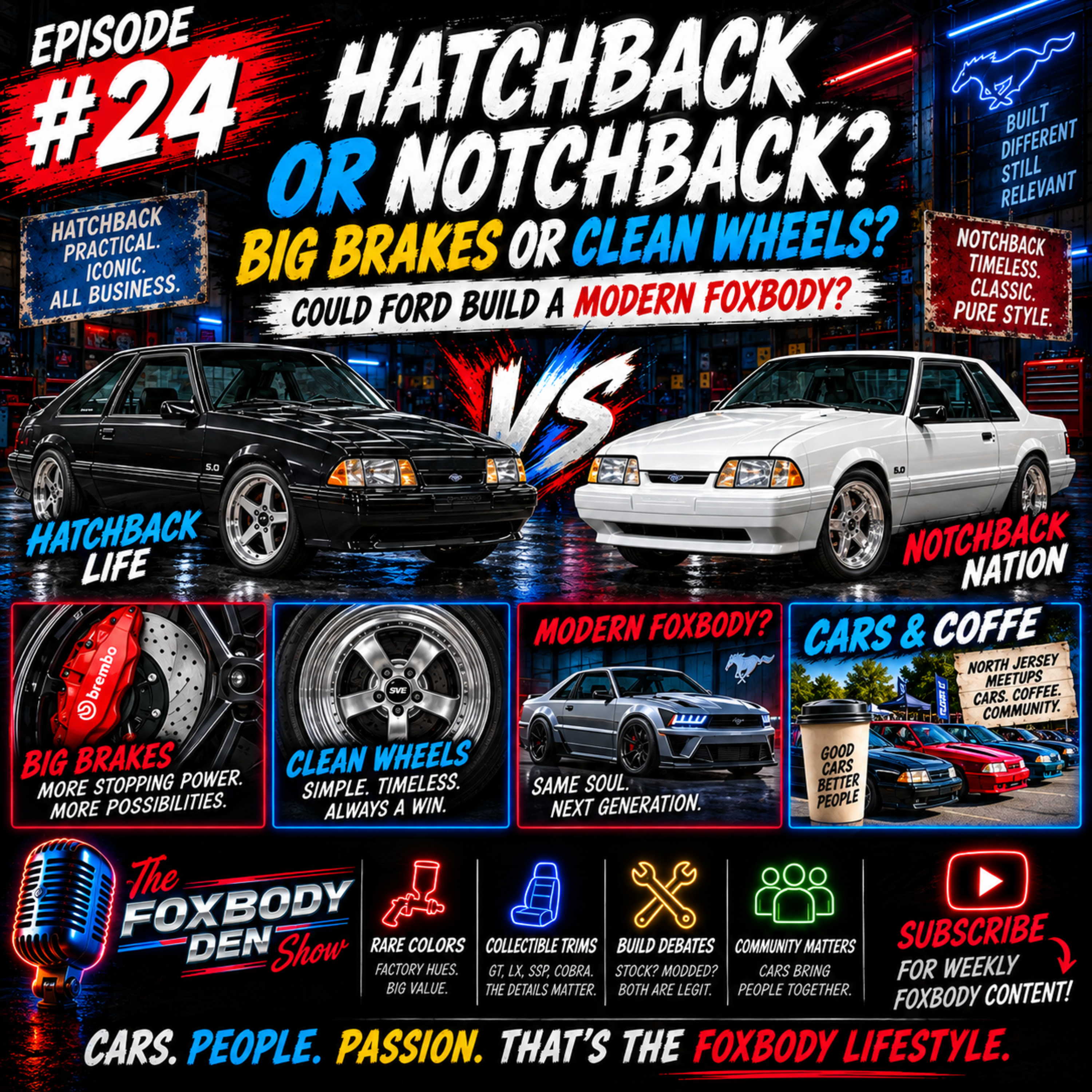 The Foxbody Den Show Episode #24 - Hatch vs Notch + The Mustang Ford SHOULD Build episode artwork