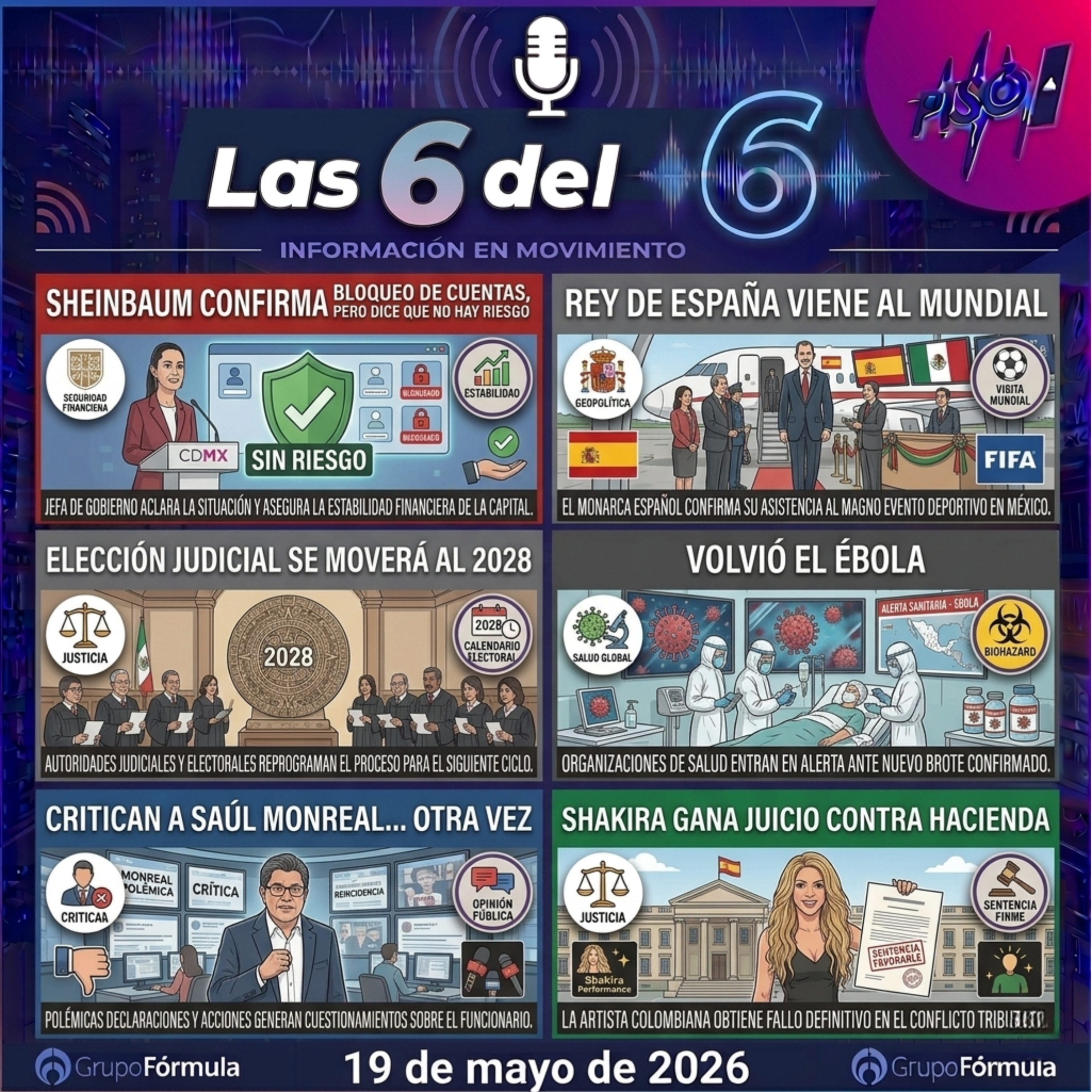 19 de mayo de 2026 | Sheinbaum confirma bloqueo de cuentas, pero dice que no hay riesgo episode artwork