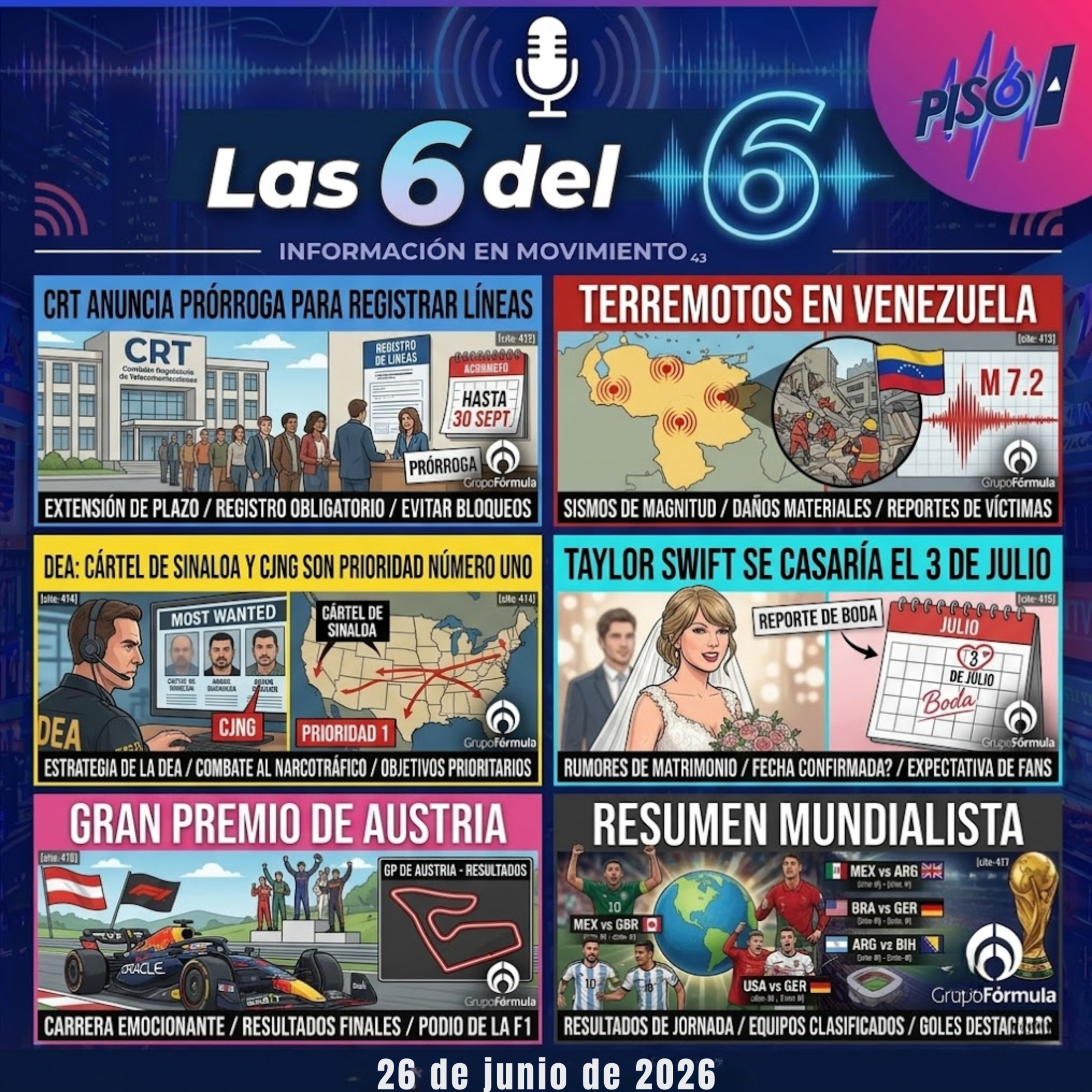 Portada de Las 6 del 6