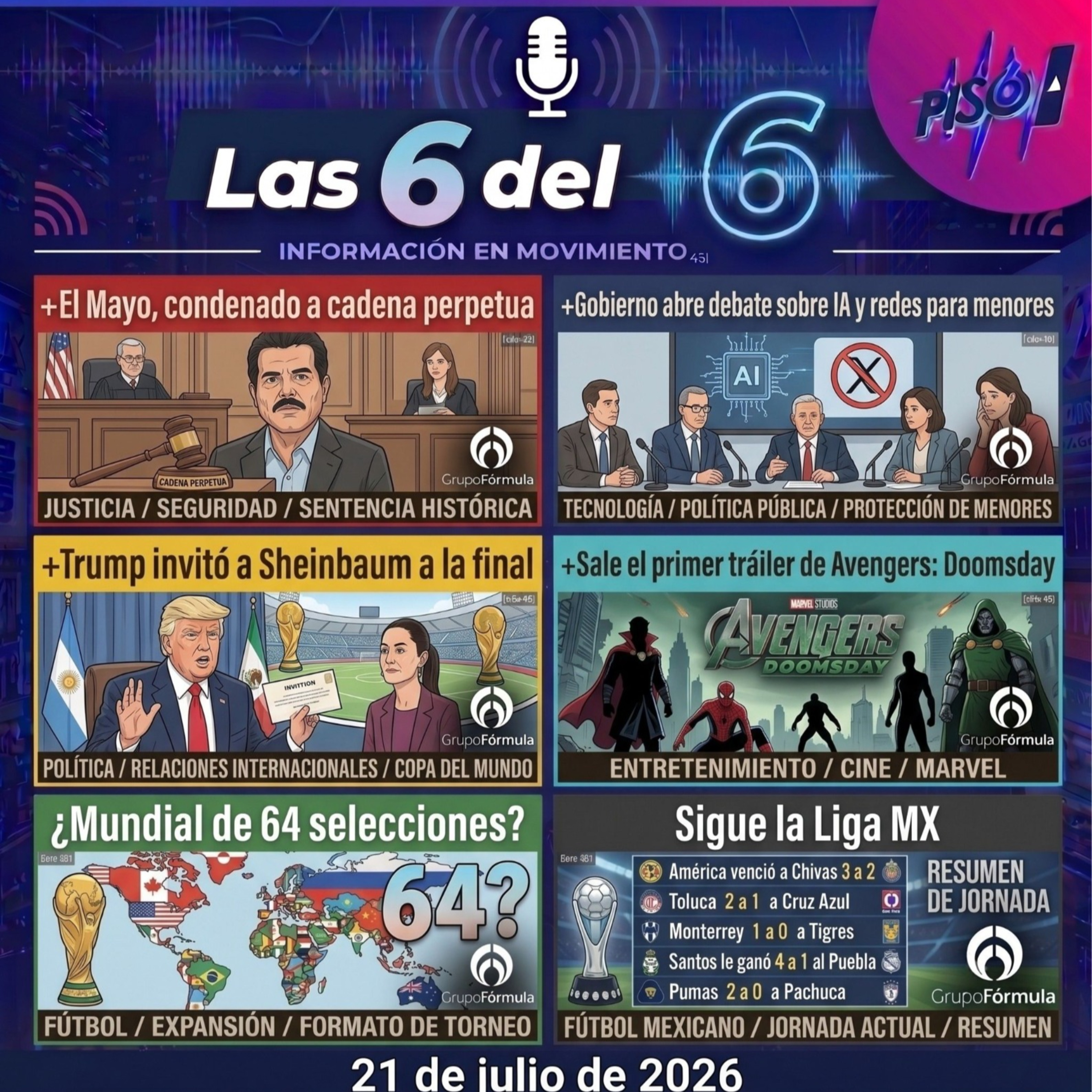 Portada de Las 6 del 6